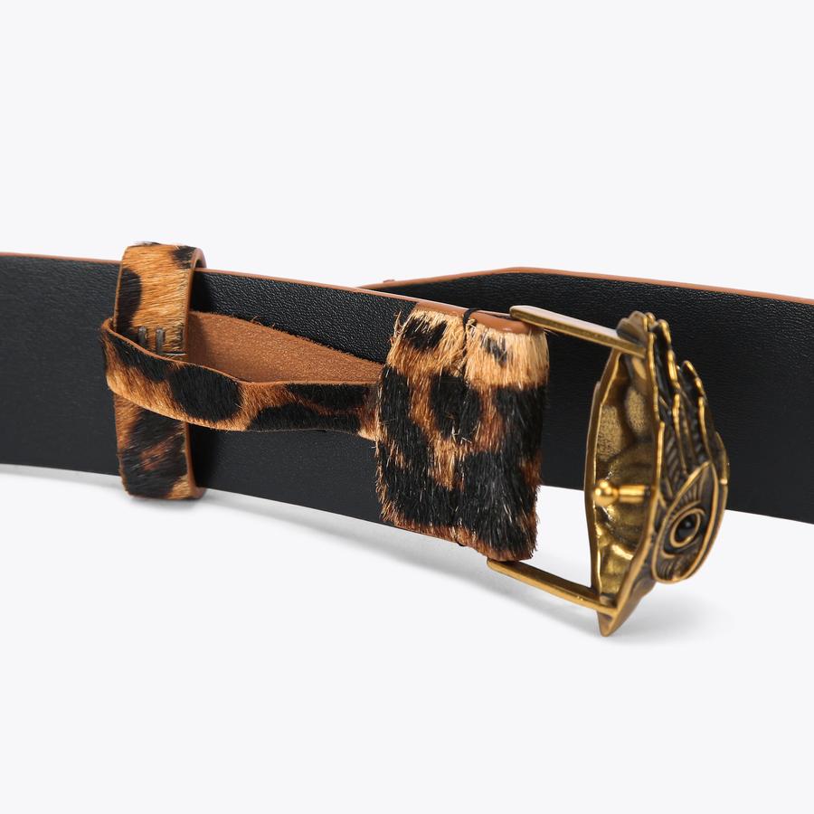 KENSINGTON 38 BELT Leopard Print Leather Belt by KURT GEIGER LONDON