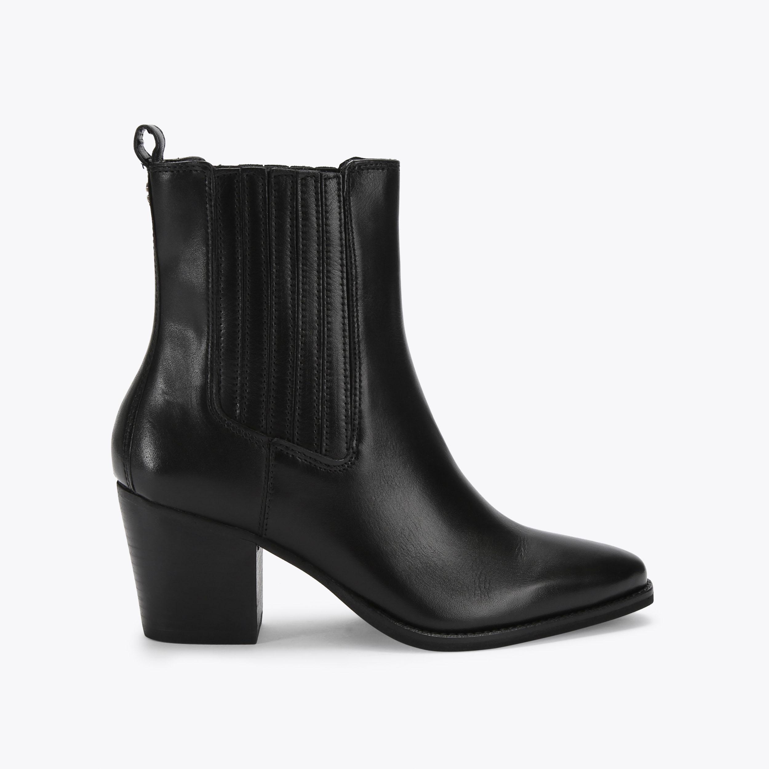 RODEO Black Leather Cowboy Boot by CARVELA