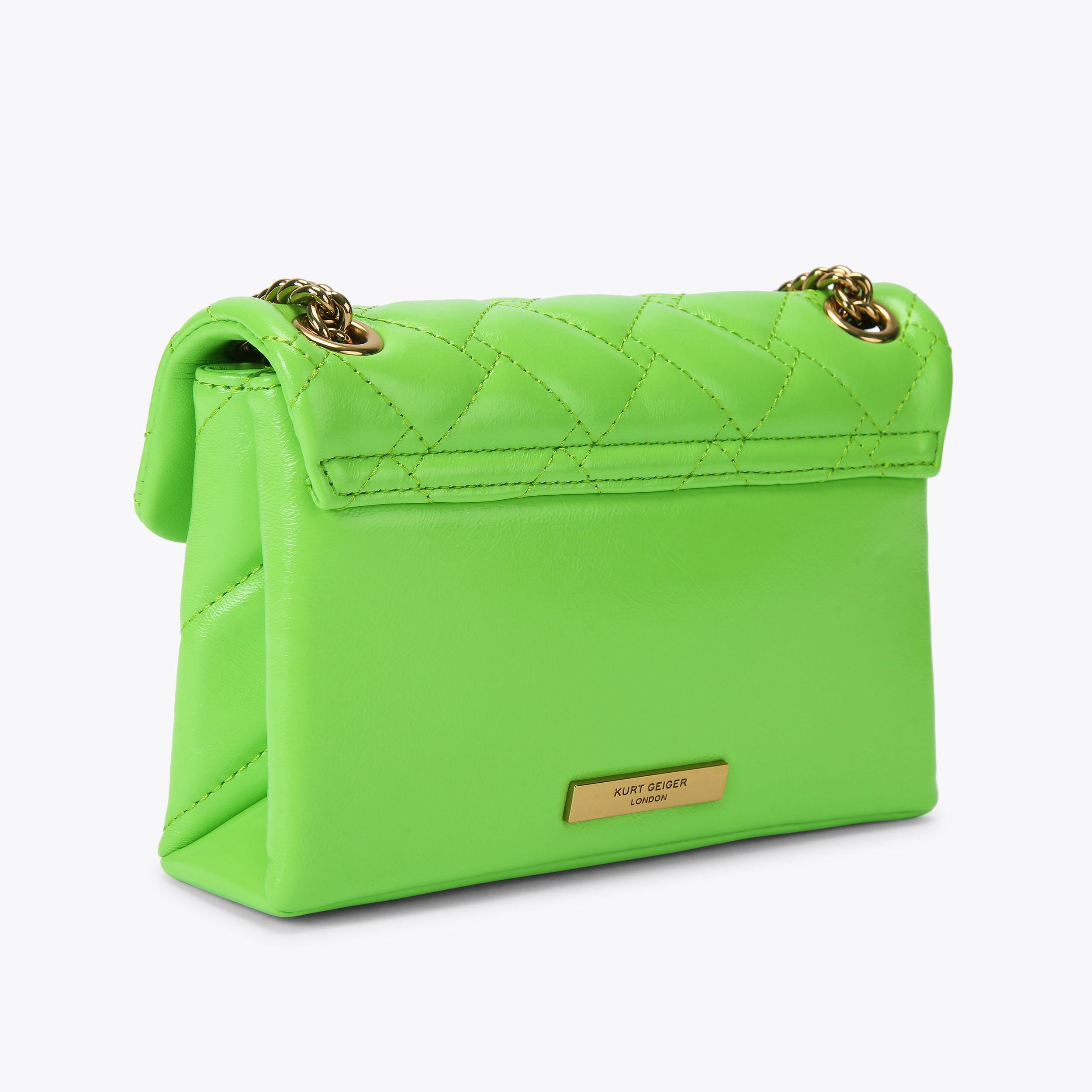 LEATHER MINI KENSINGTON Lime Green Cross Body Purse by KURT GEIGER LONDON