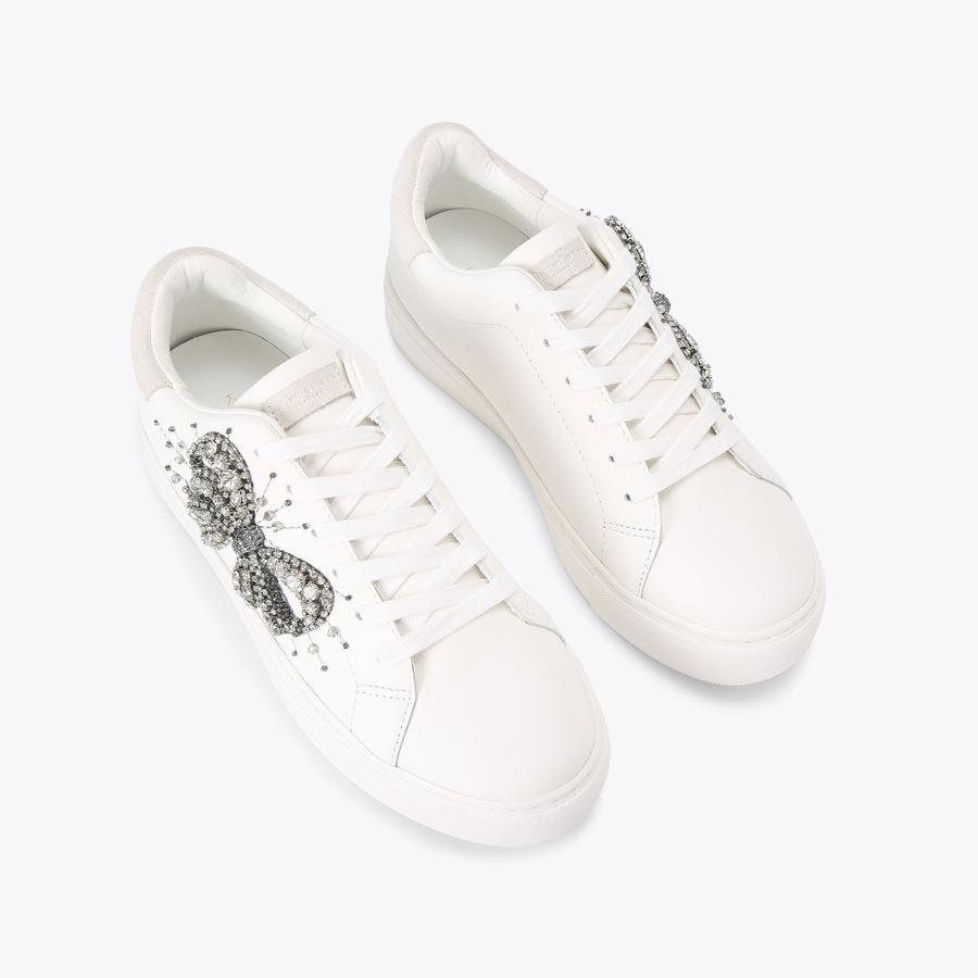 Kurt geiger white leather trainers store