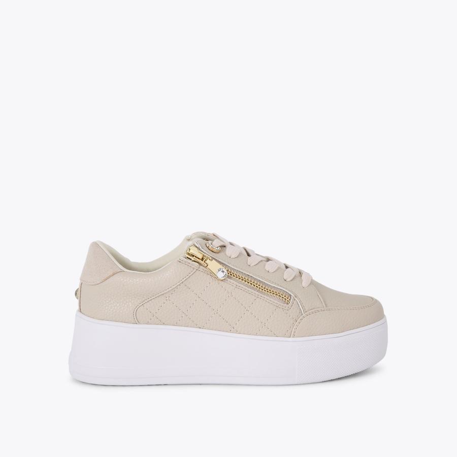 JIVE ZIP Beige Trainer by CARVELA