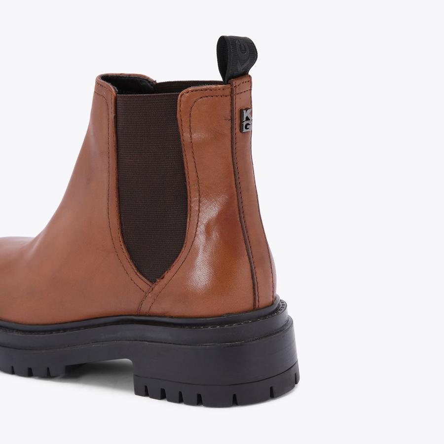 TASHA Tan Leather Chelsea Boots by KG KURT GEIGER
