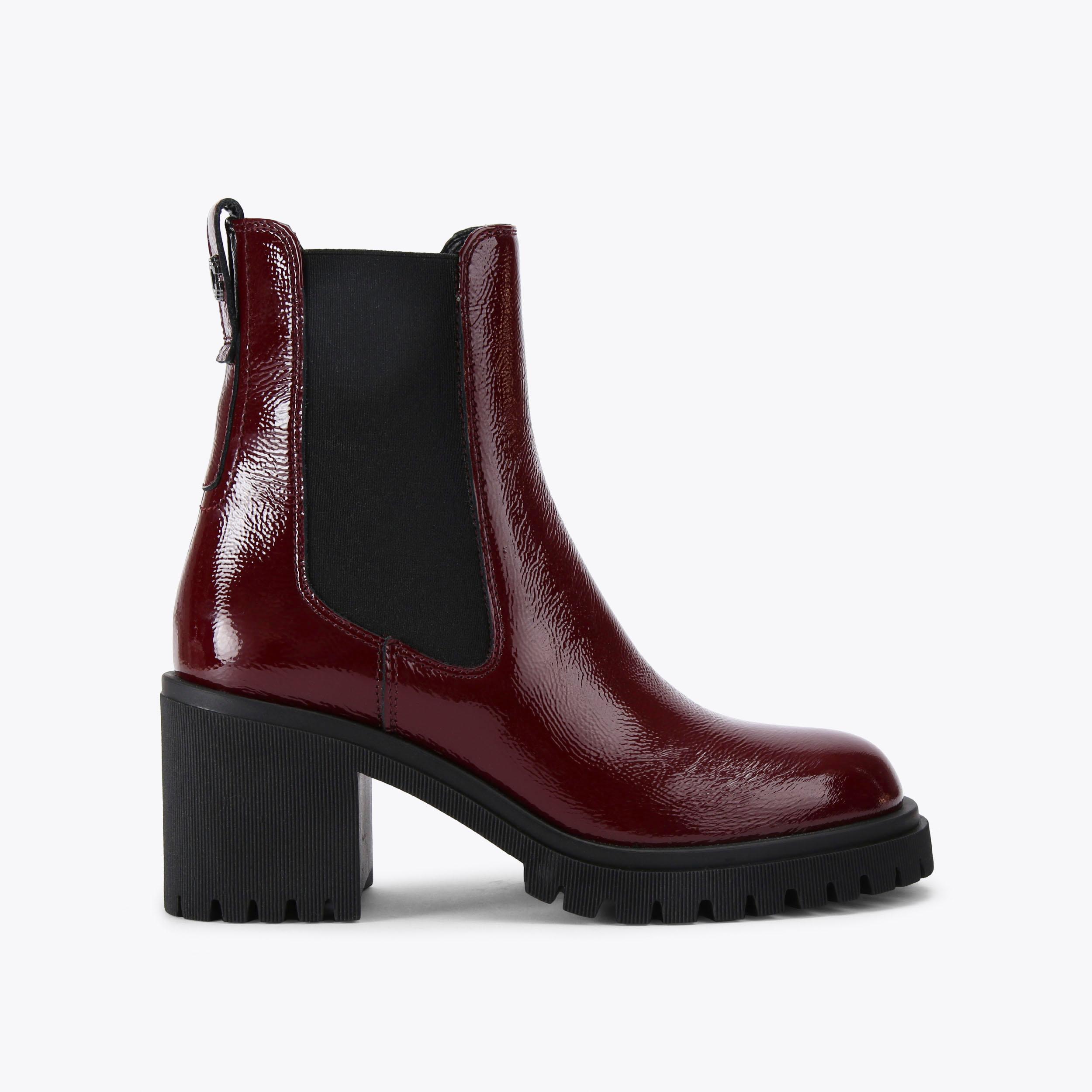 MEGA Red Leather Patent Heeled Boot by CARVELA COMFORT