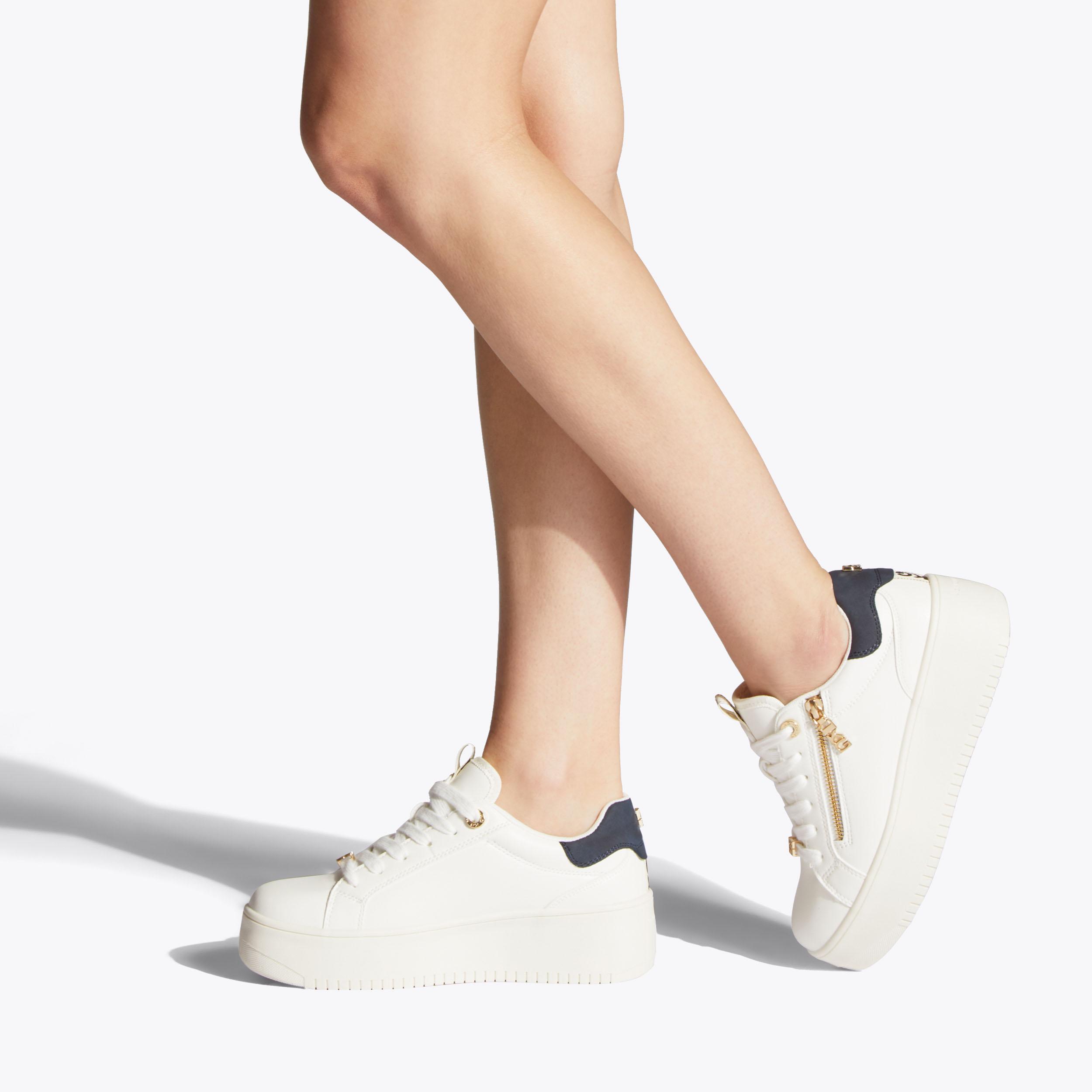 LESLIE SIDE ZIP White Zip Up Sneaker by KG KURT GEIGER
