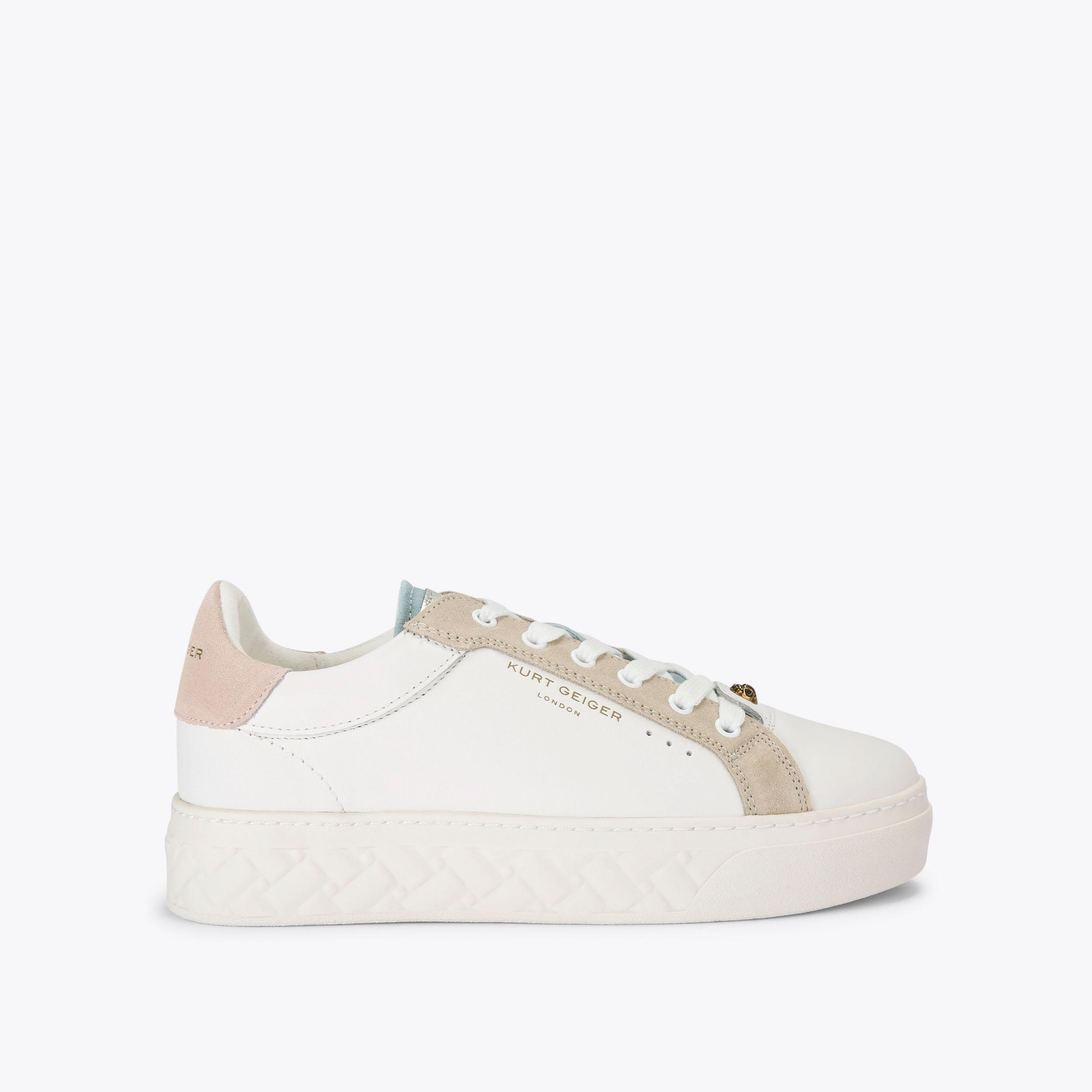 KENSINGTON CUPSOLE White Suede Leather Sneakers by KURT GEIGER LONDON