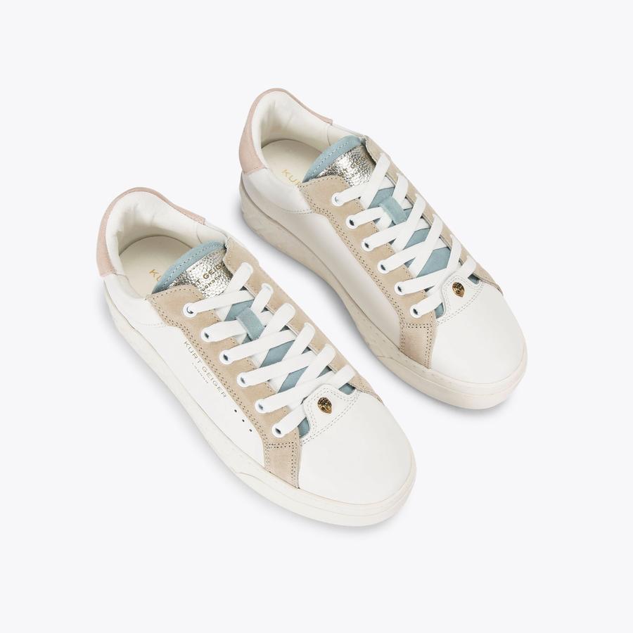 KENSINGTON CUPSOLE White Suede Leather Sneakers by KURT GEIGER LONDON
