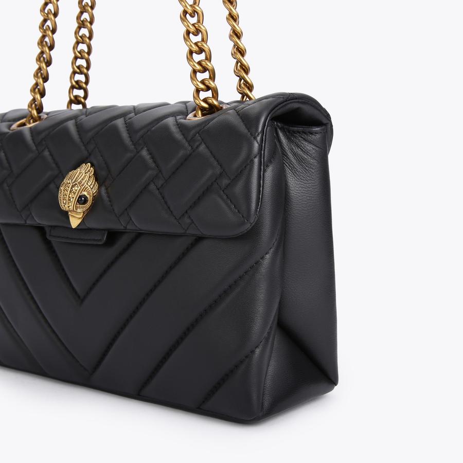 Black leather quilted bag sale