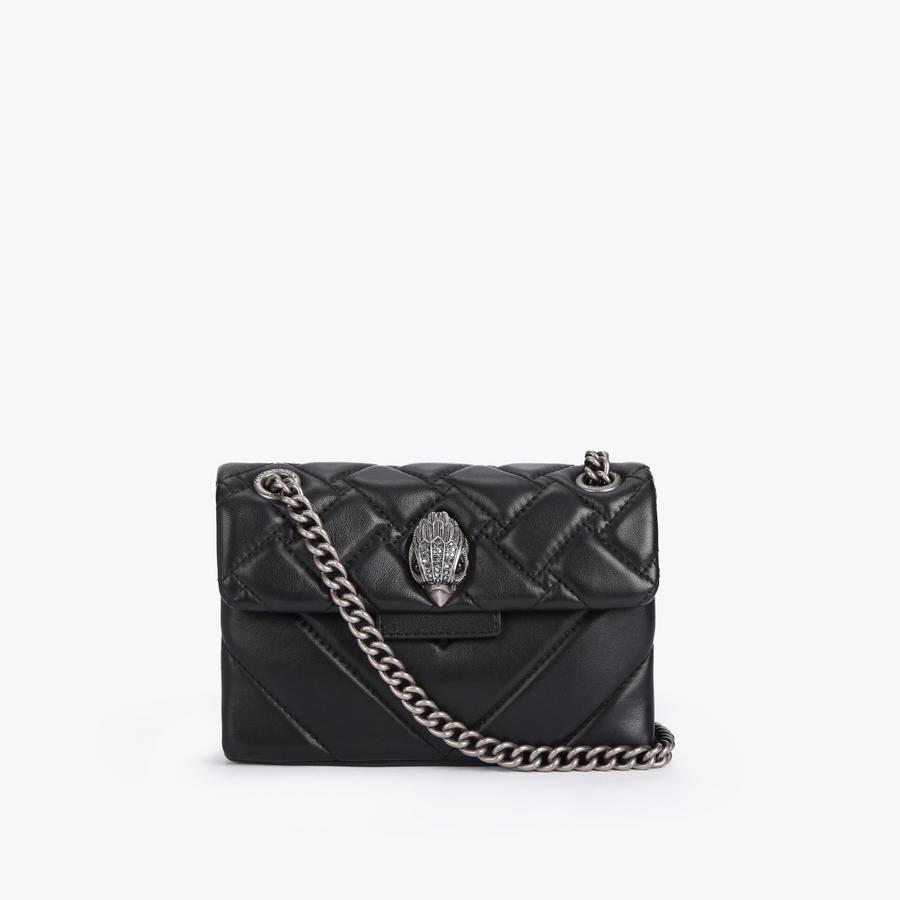 MINI KENSINGTON X BAG Black Quilted Leather Mini Purse by KURT GEIGER LONDON