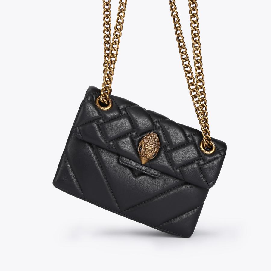 MINI KENSINGTON X BAG Black Quilted Leather Mini Purse by KURT GEIGER LONDON