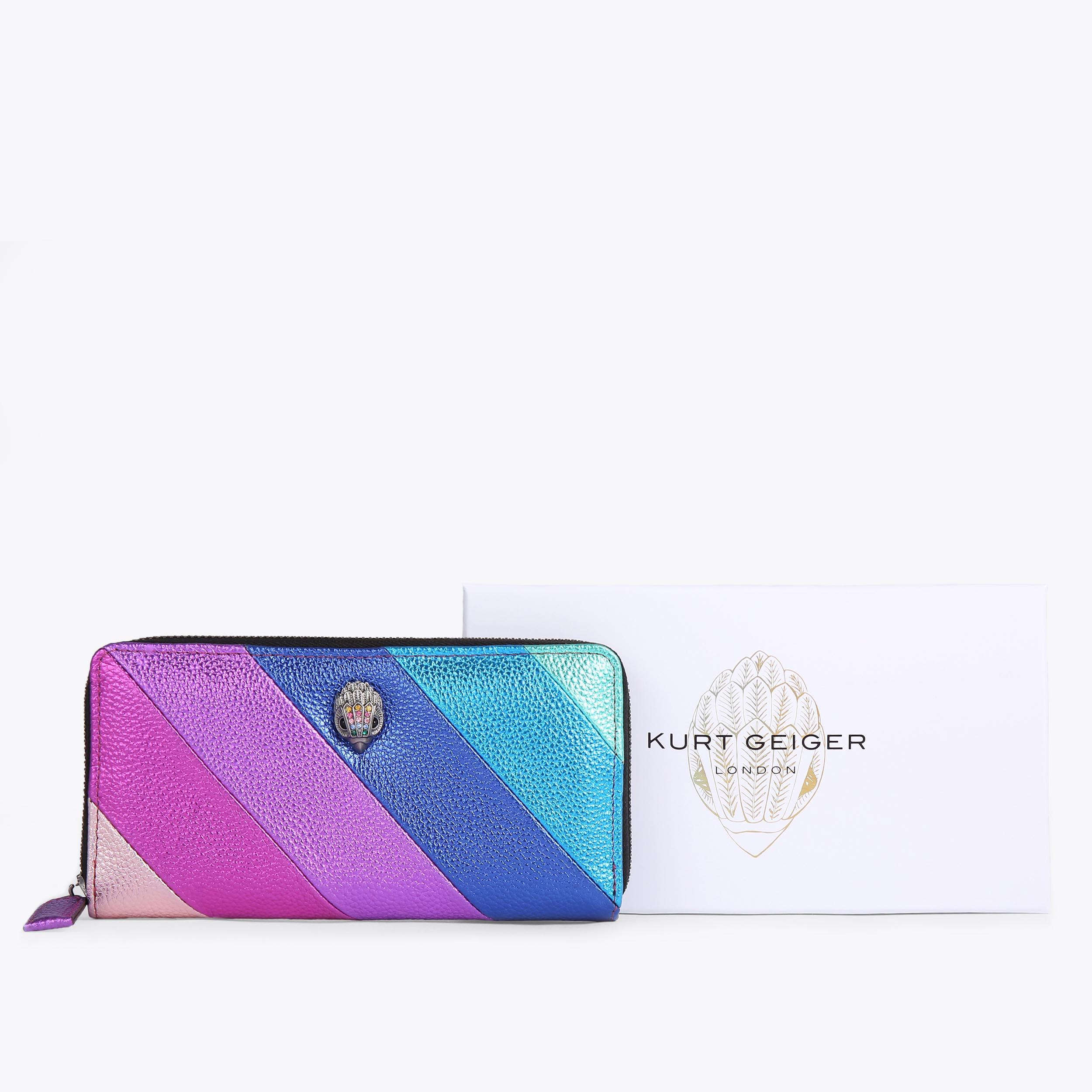 K ZIP AROUND WALLET EAGLE Rainbow Leather Wallet by KURT GEIGER LONDON