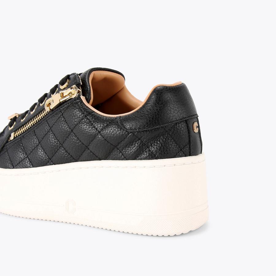 CONNECTED ZIP Black Leather Trainers by CARVELA