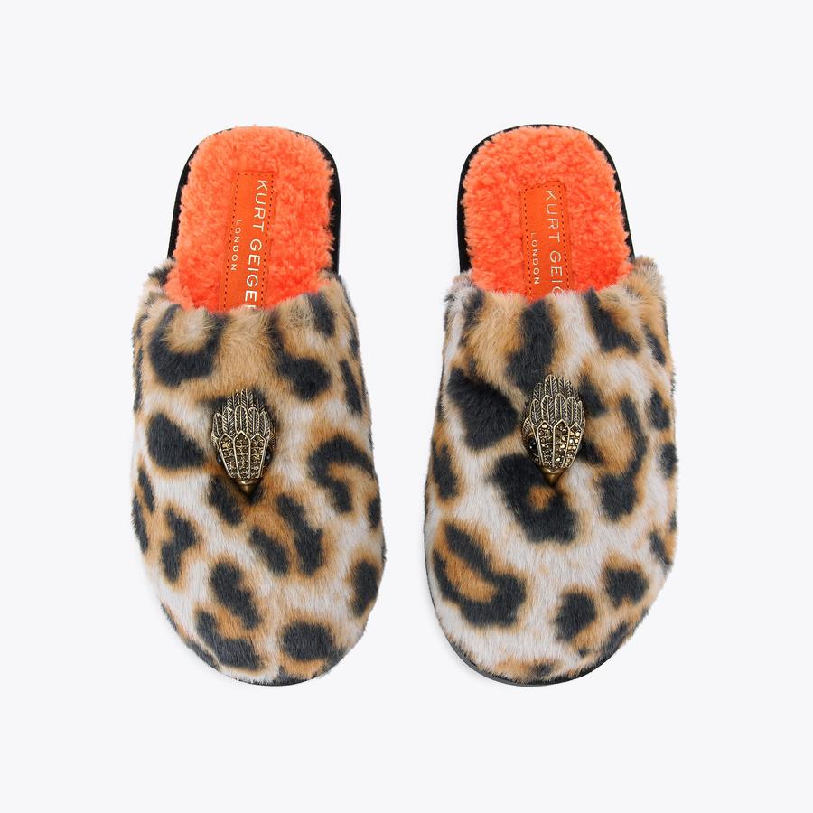 Orange fur slippers hot sale