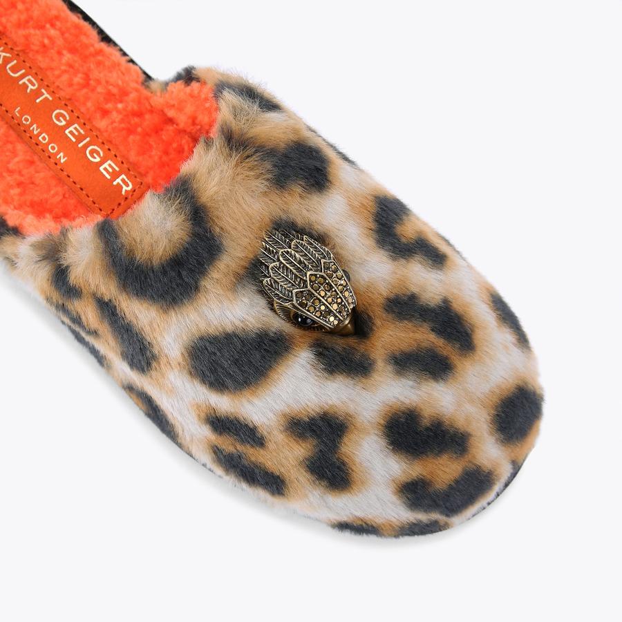 Orange fur slippers deals