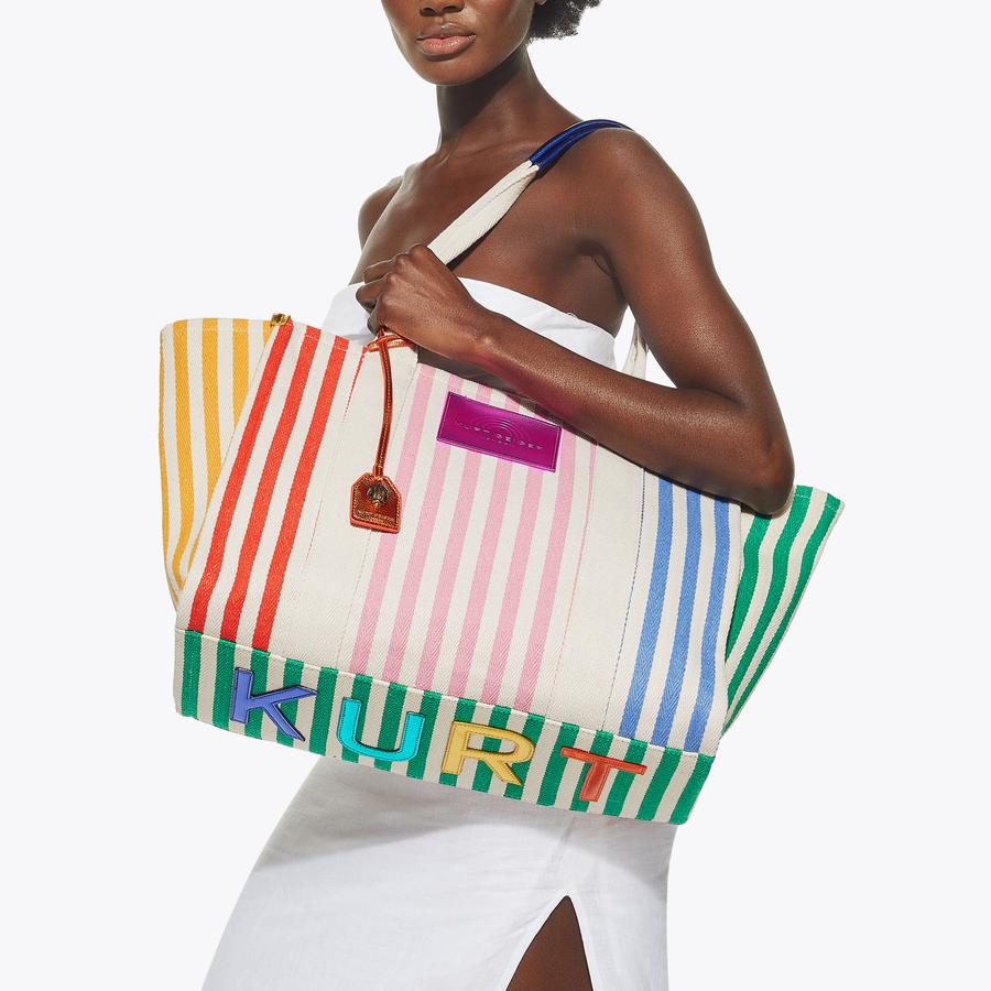 SOUTHBANK LG SHOPPER Canvas Striped Shopper Purse by KURT GEIGER LONDON