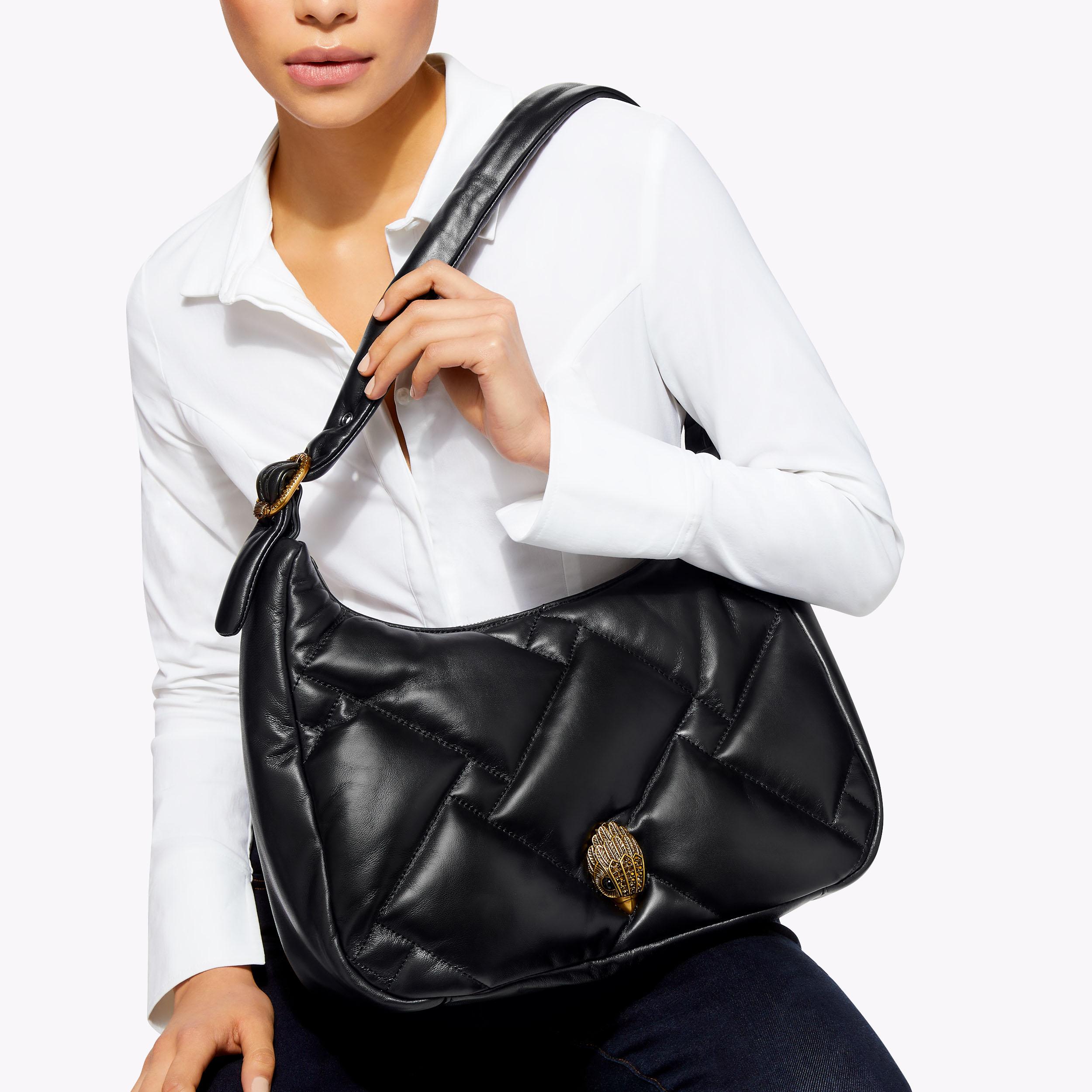 KENSINGTON PUFF HOBO Black Pillow Shoulder Bag by KURT GEIGER LONDON