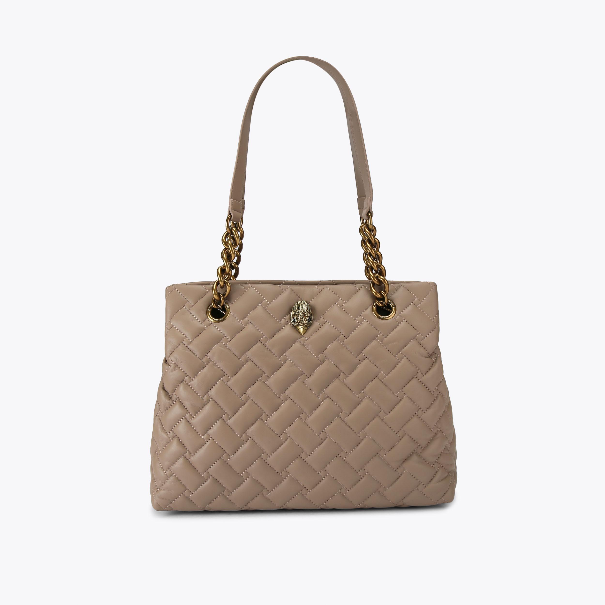 Kurt geiger taupe leather tote bag sale