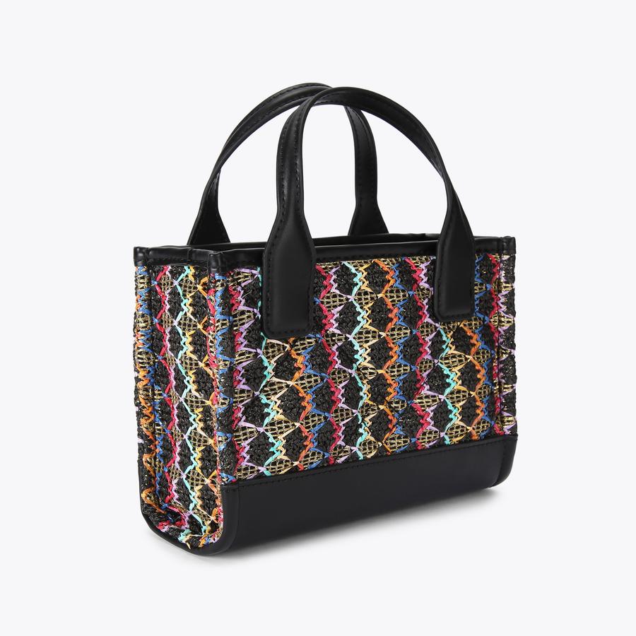 RAFFIA XS SQ SHOPPER Raffia Rainbow Shopper Purse by KURT GEIGER LONDON