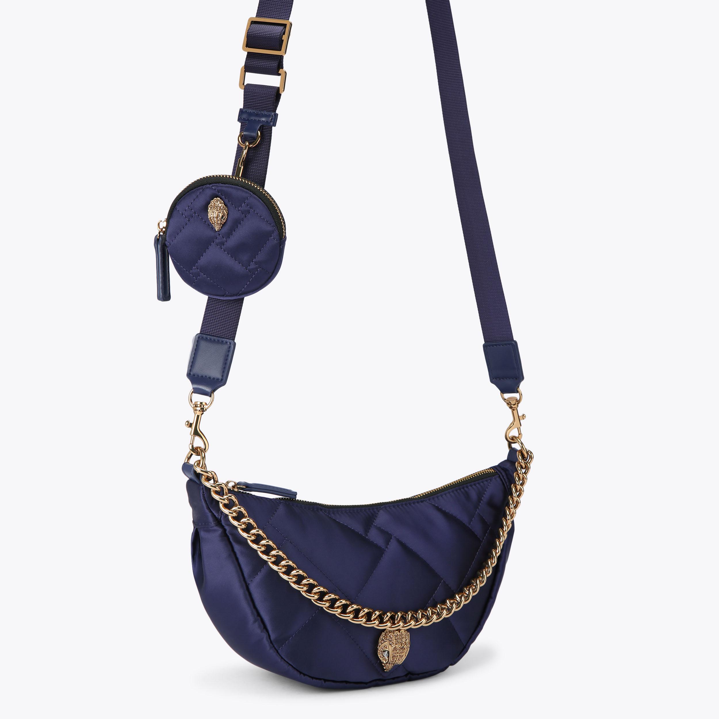RECYCLED MOON CROSSBODY Navy Nylon Moon Cross Body by KURT GEIGER 