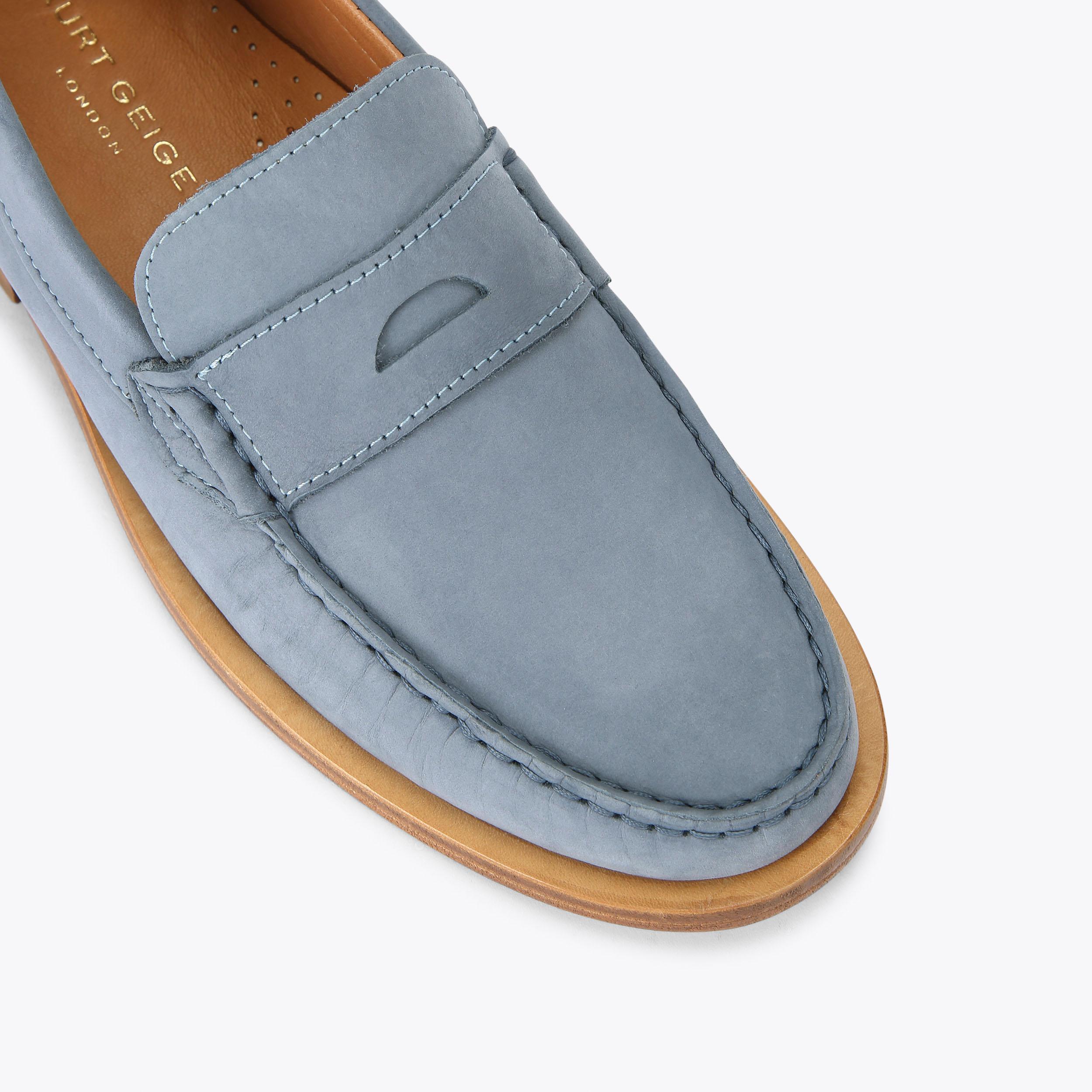 LUIS Pale Blue Leather Slip On Shoes by KURT GEIGER LONDON