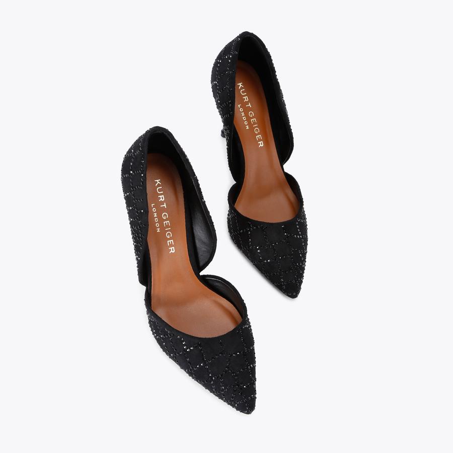 BOND 90 Black Crystal Court Heels by KURT GEIGER LONDON