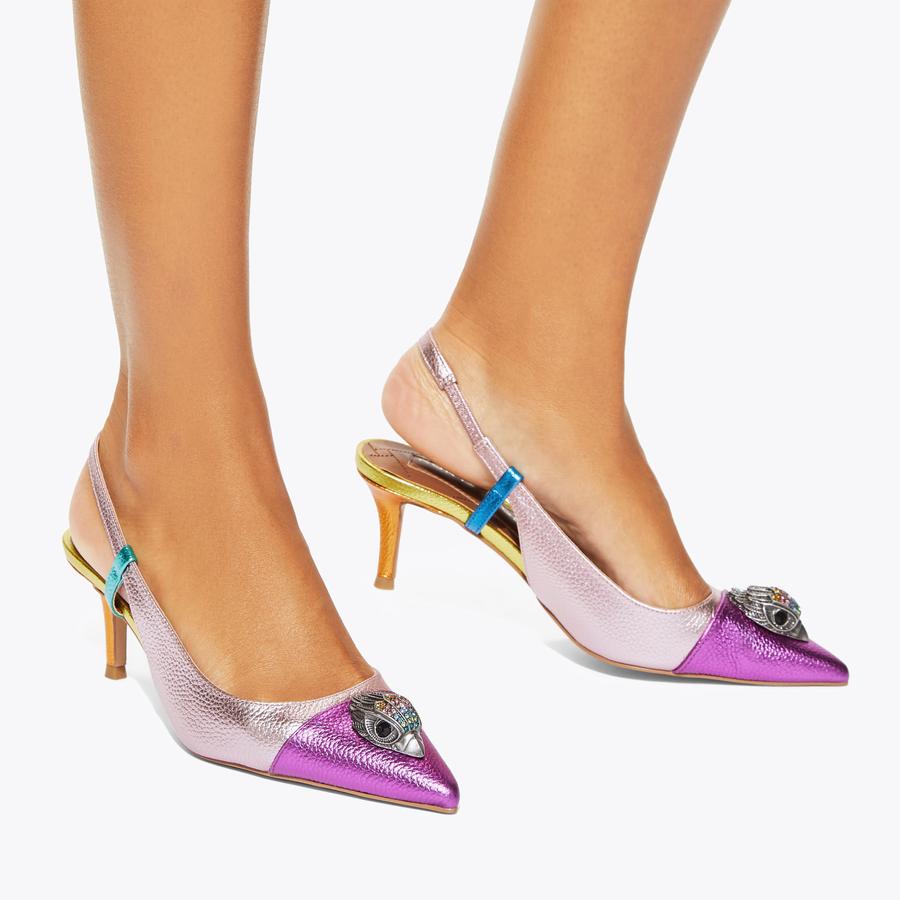 BELGRAVIA EAGLE SLING Leather Slingback Heels by KURT GEIGER LONDON