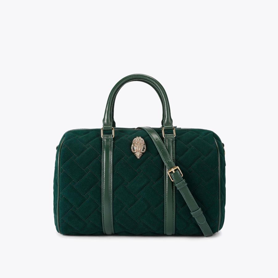 レア used Boston bag KENSINGTON BOSTON Dark Green Suede Boston Purse by KURT GEIGER LONDON