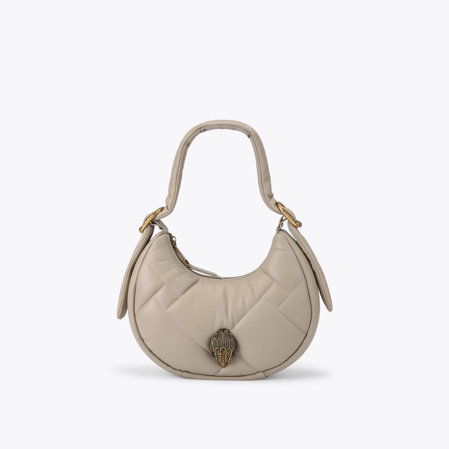 KENSINGTON PUFF SM HOBO Taupe Leather Hobo Purse by KURT GEIGER LONDON