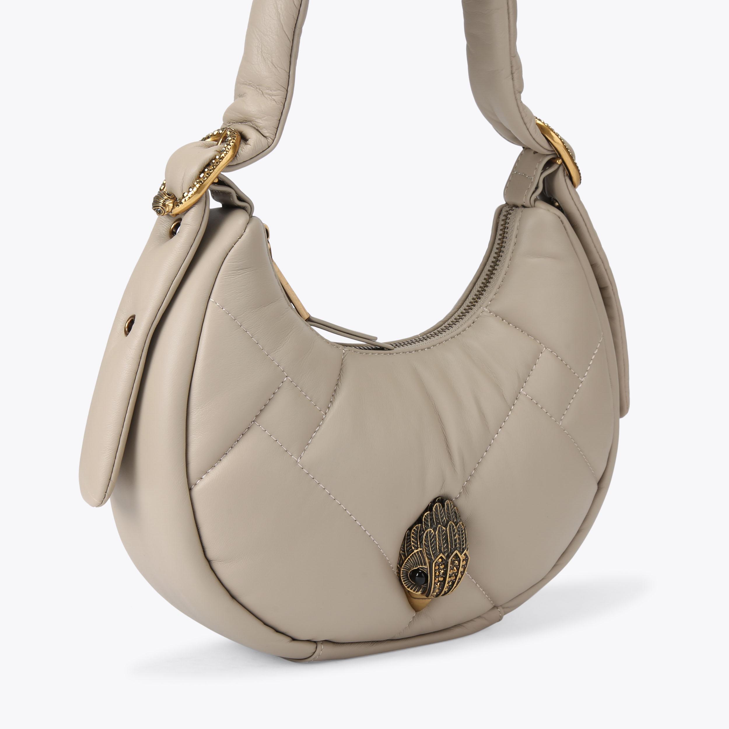 KENSINGTON PUFF SM HOBO Taupe Leather Hobo Purse by KURT GEIGER LONDON