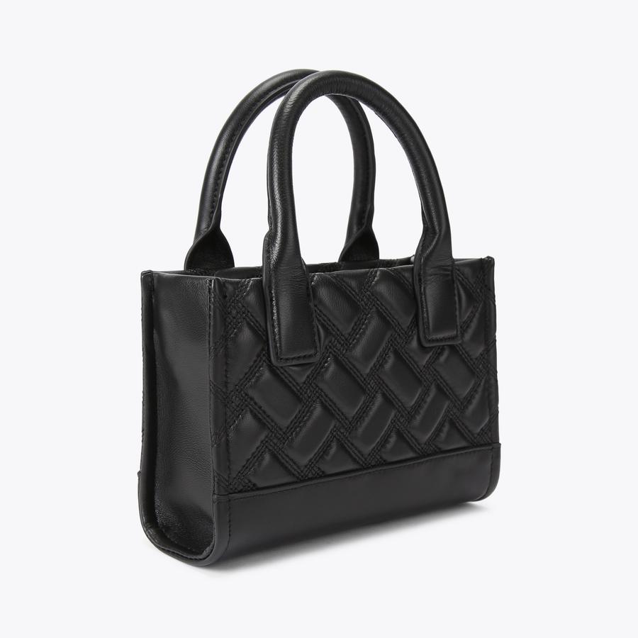 Kurt Geiger London Micro Drench Tote Bag Black Quilted Tote Bag
