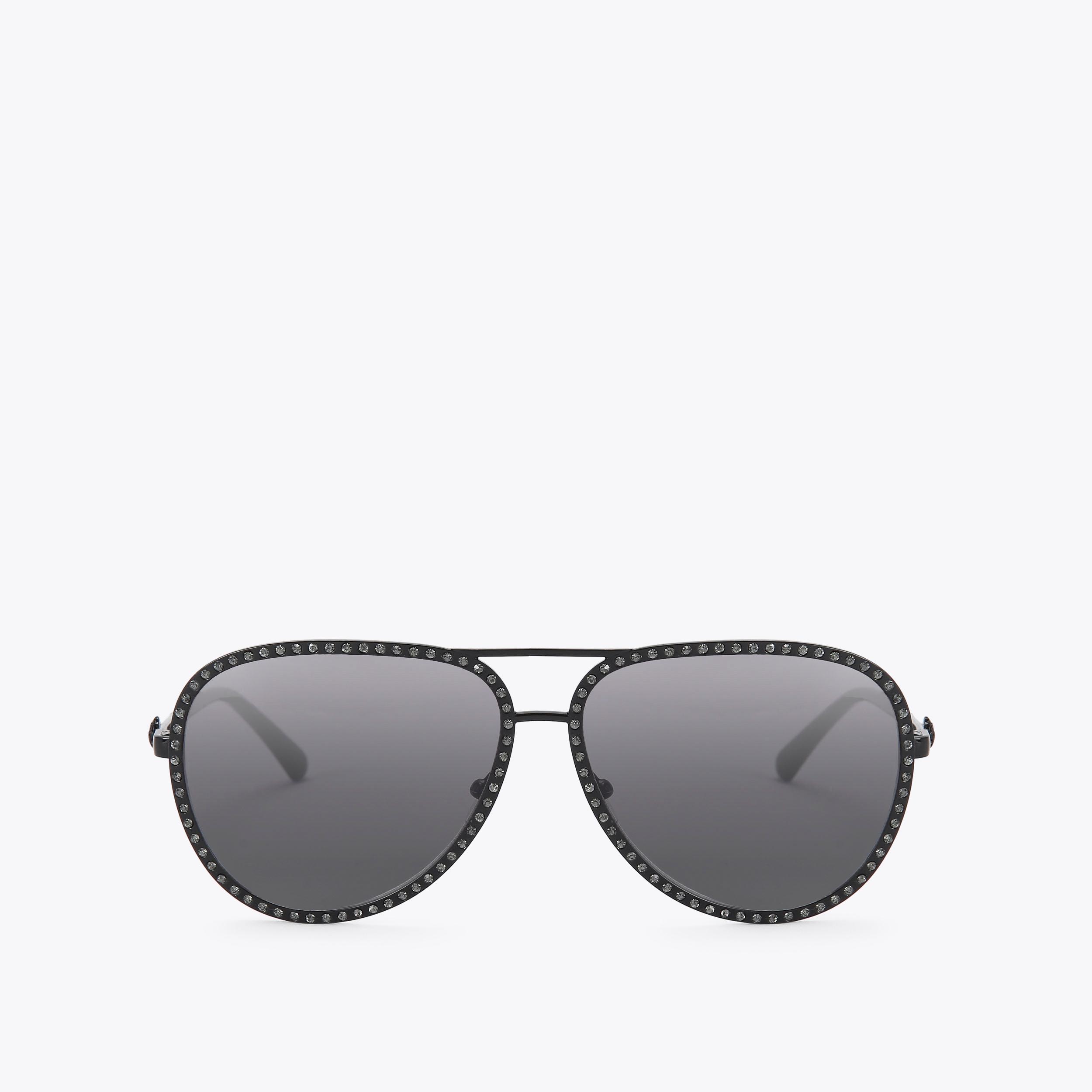 Large black aviator sunglasses best sale