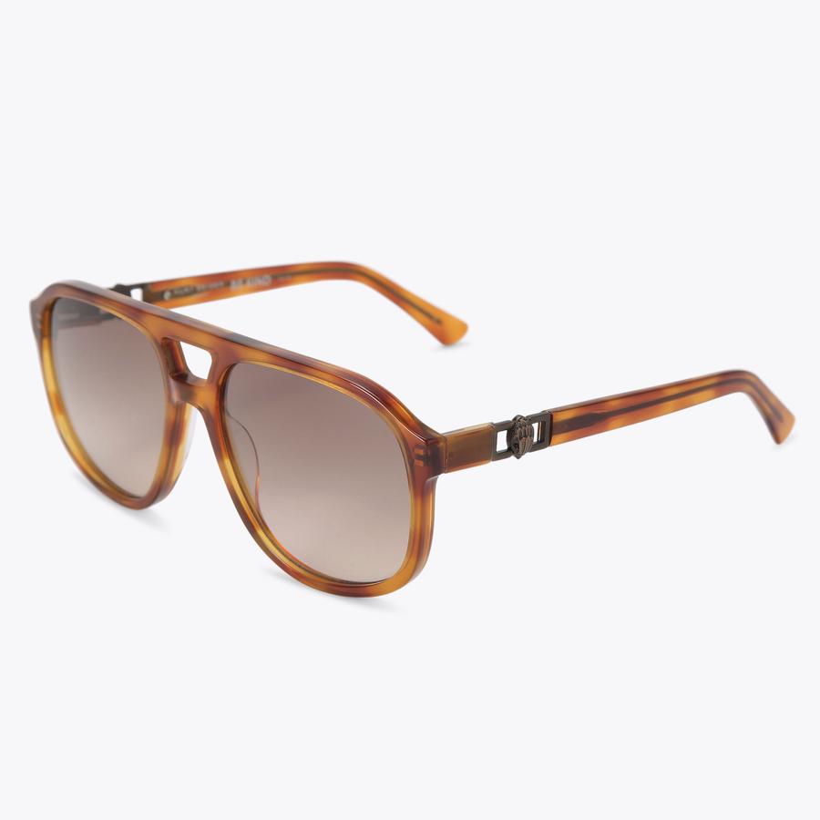 REGENT AVIATOR Brown Oversized Sunglasses by KURT GEIGER LONDON