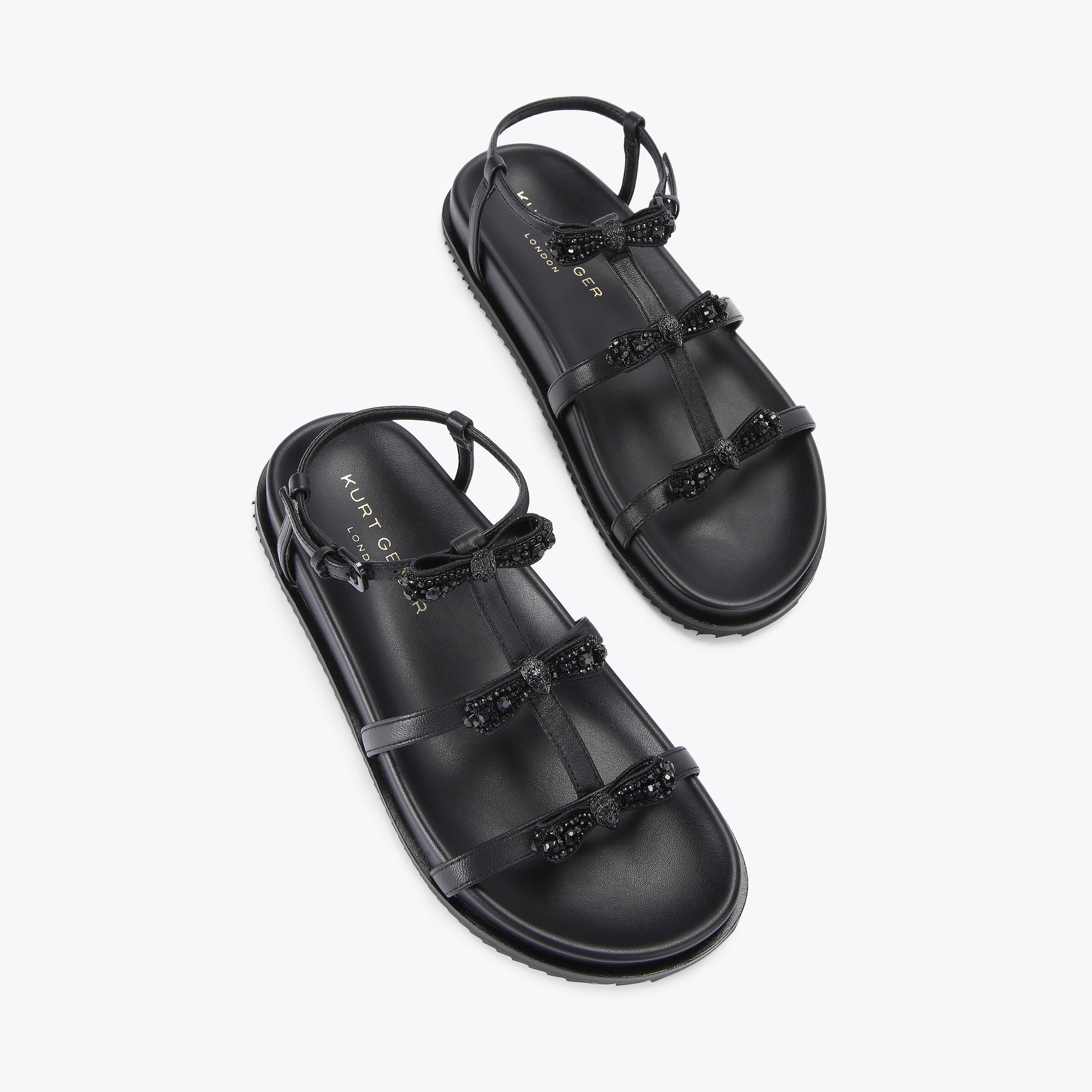 PIERRA MICRO BOW DR SDL Black Drench Sandal by KURT GEIGER LONDON
