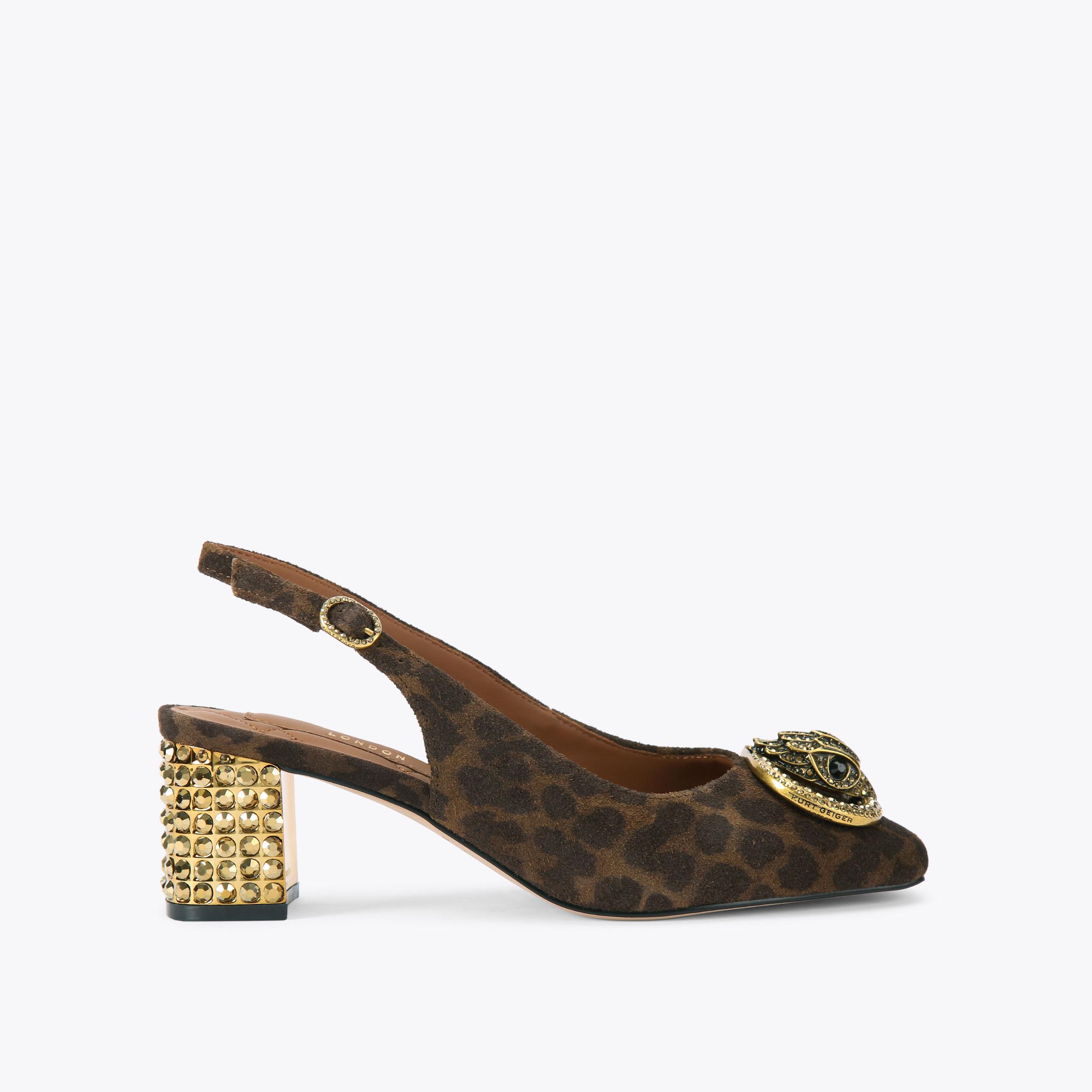 CHELSEA BLOCK SLINGBACK Brown Patent Block Heel by KURT