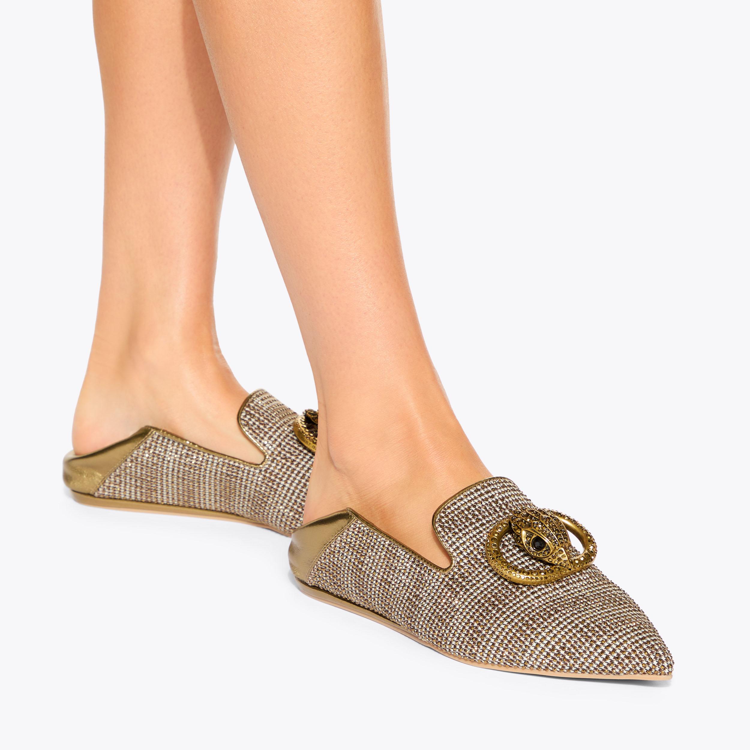 CHELSEA POINT SLIP ON Beige Houndstooth Slip On Shoe by KURT