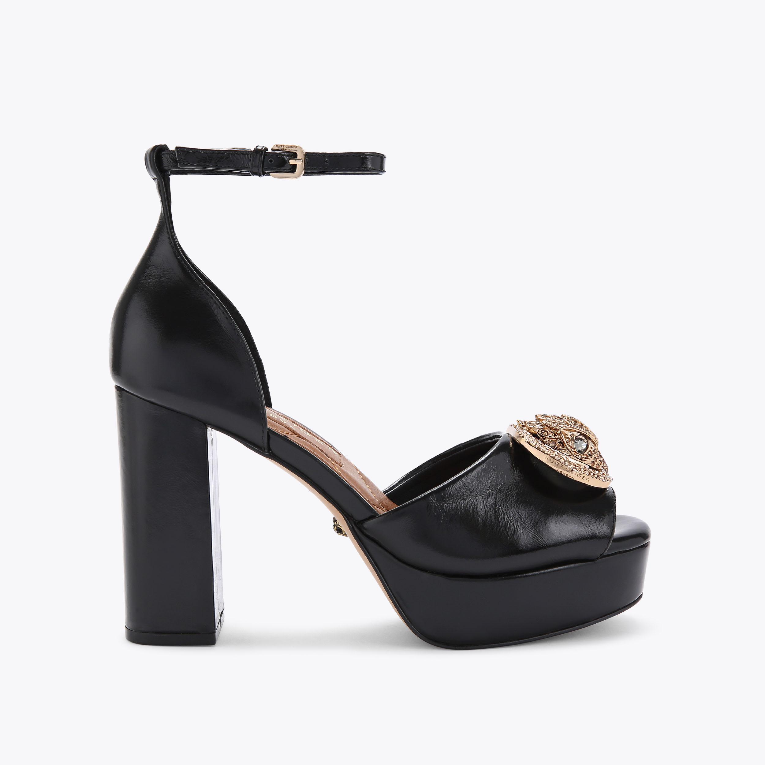 Black platform slingback heels best sale