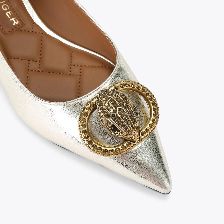 Gold pointed flats hot sale