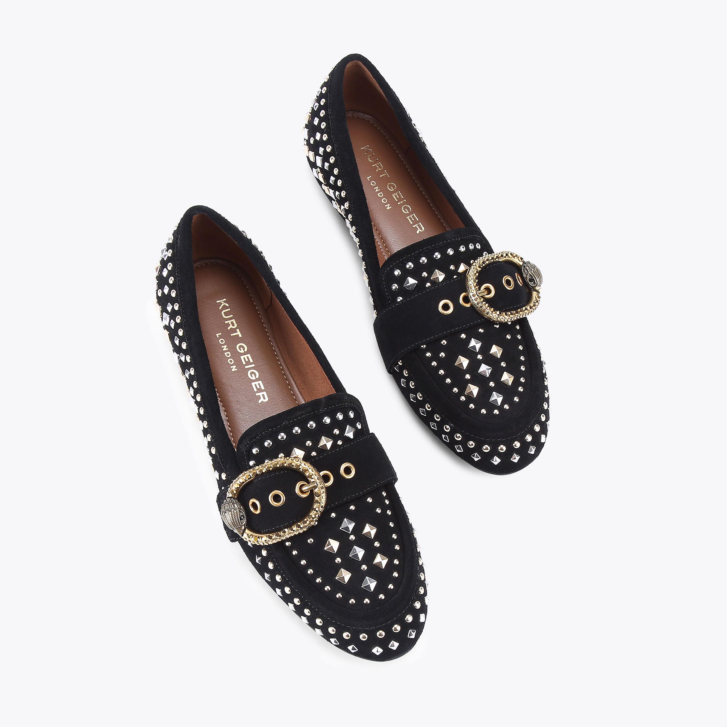 MAYFAIR STUD LOAFER black loafers with studs by KURT GEIGER LONDON