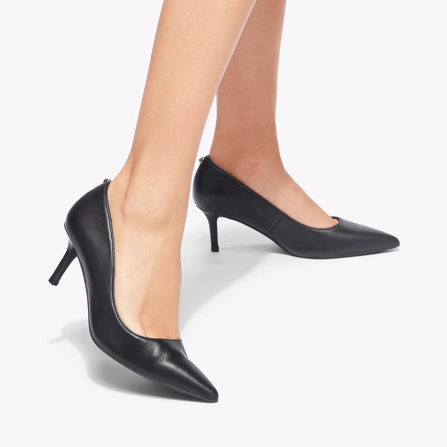 KENSINGTON FLEXI 65 Black Leather Court Heel by KURT GEIGER LONDON