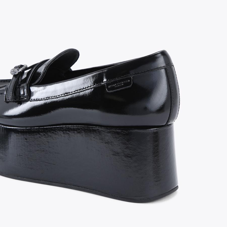 Black flatform loafers deals