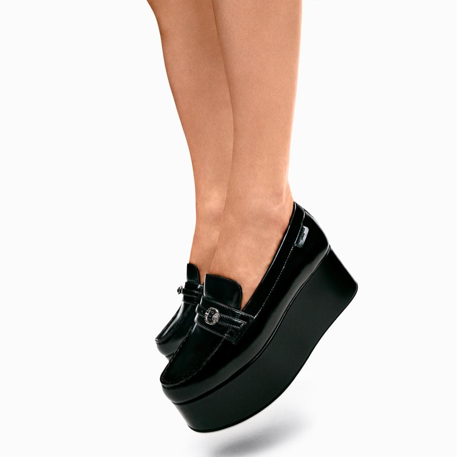 Black flatform loafers shop
