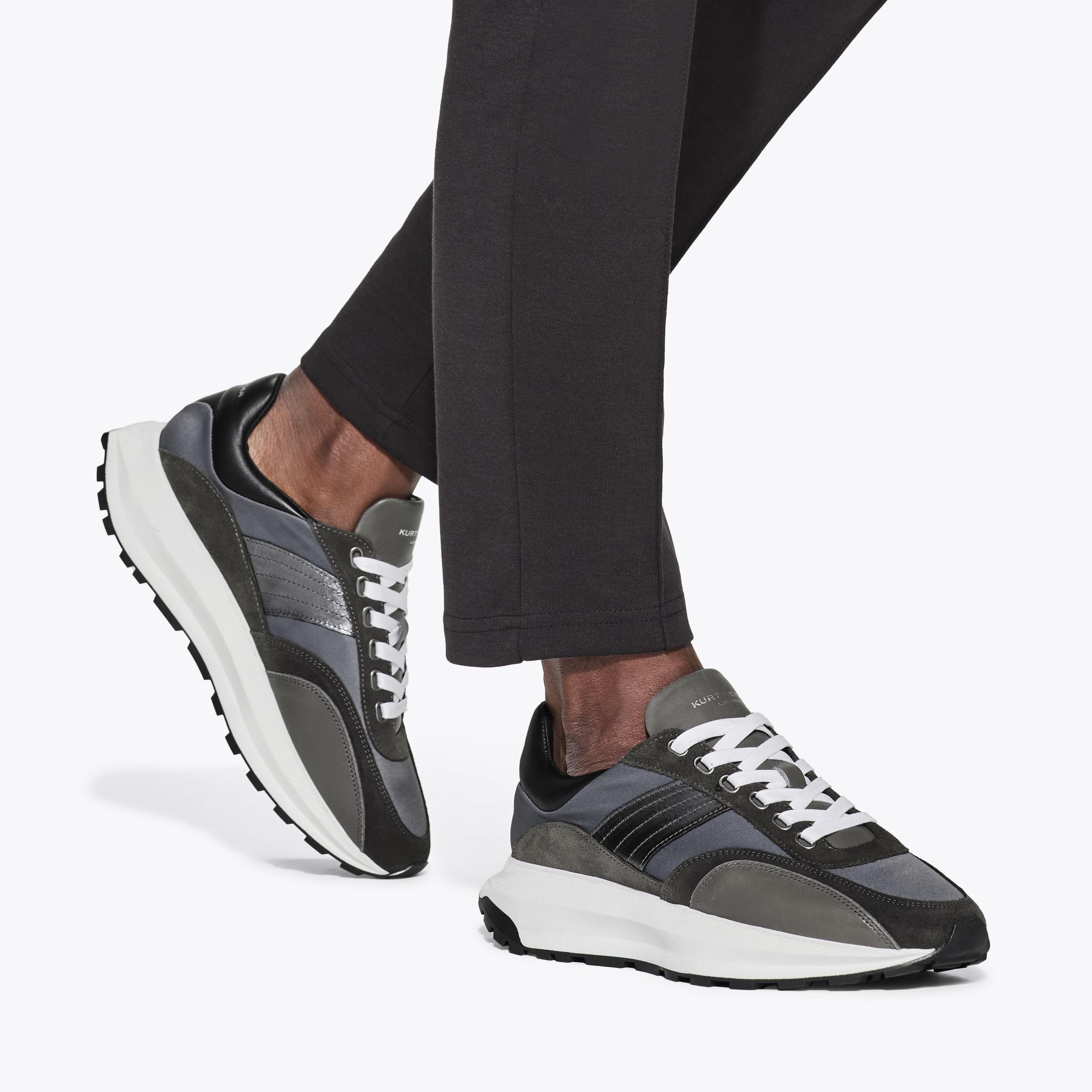GASPAR Gaspar Trainers in grey nylon with suede leather by KURT GEIGER LONDON