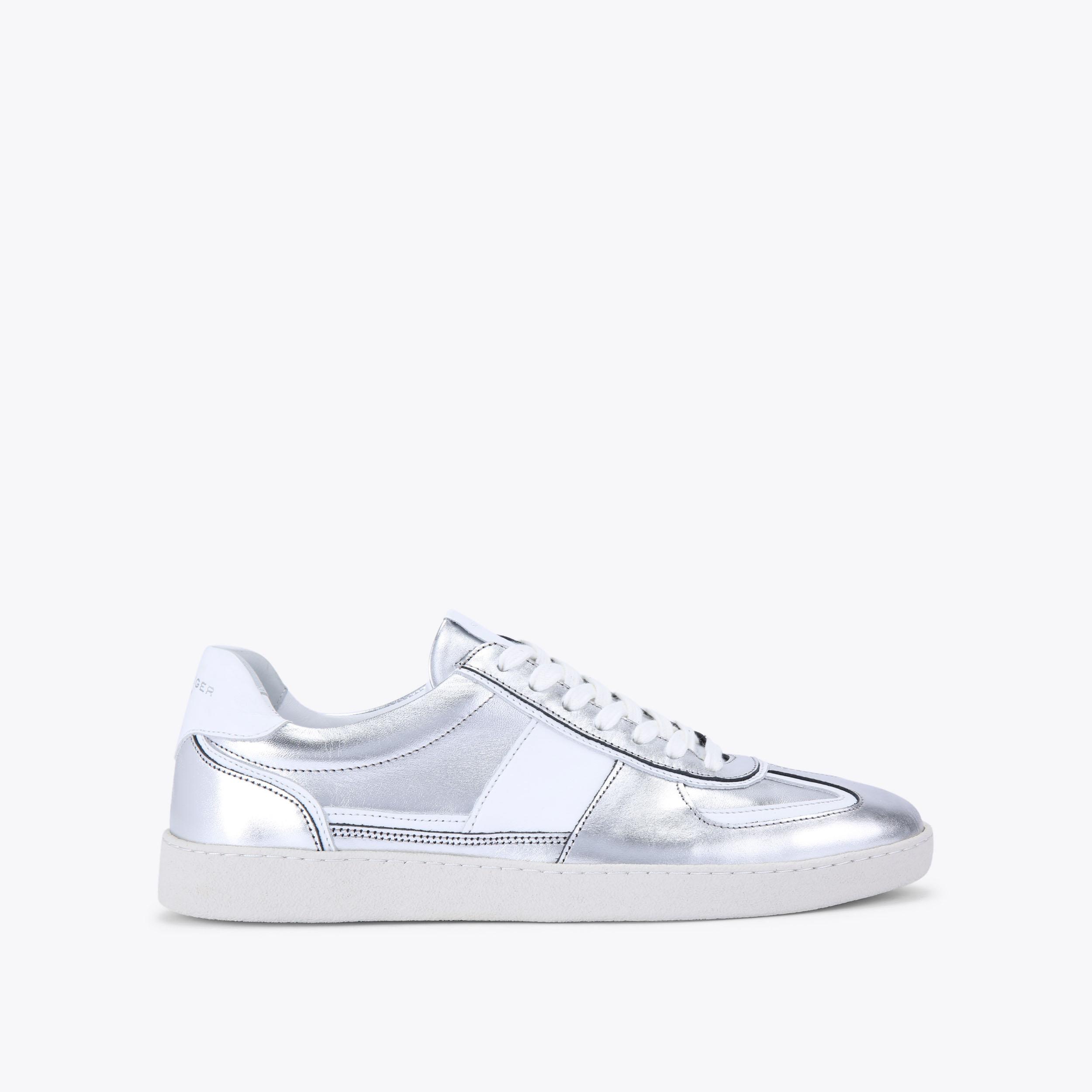 LLOYD SNEAKER Silver Lace Up Sneaker by KURT GEIGER LONDON