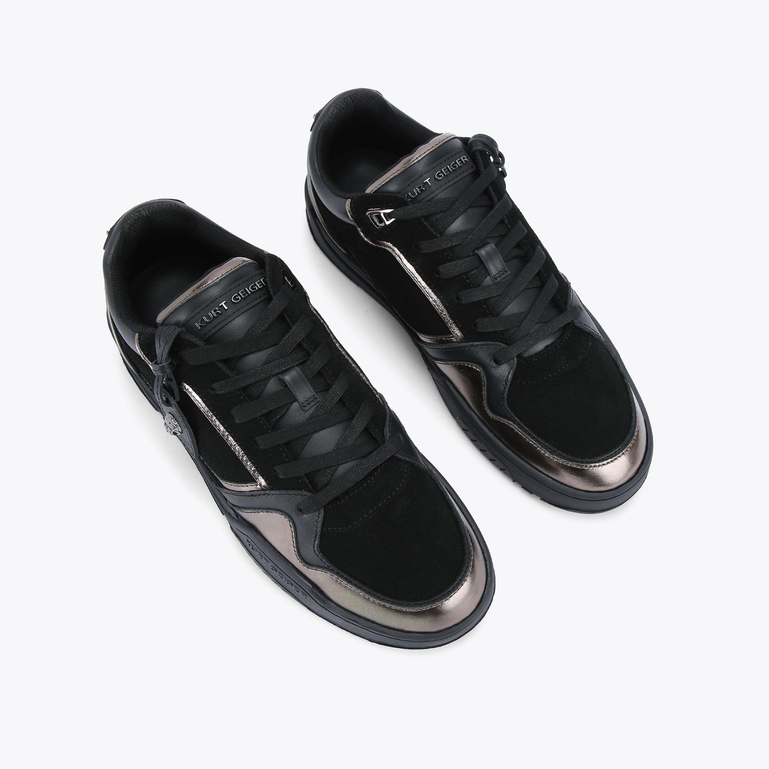 REGAN SNEAKER Black Leather Sneaker by KURT GEIGER LONDON