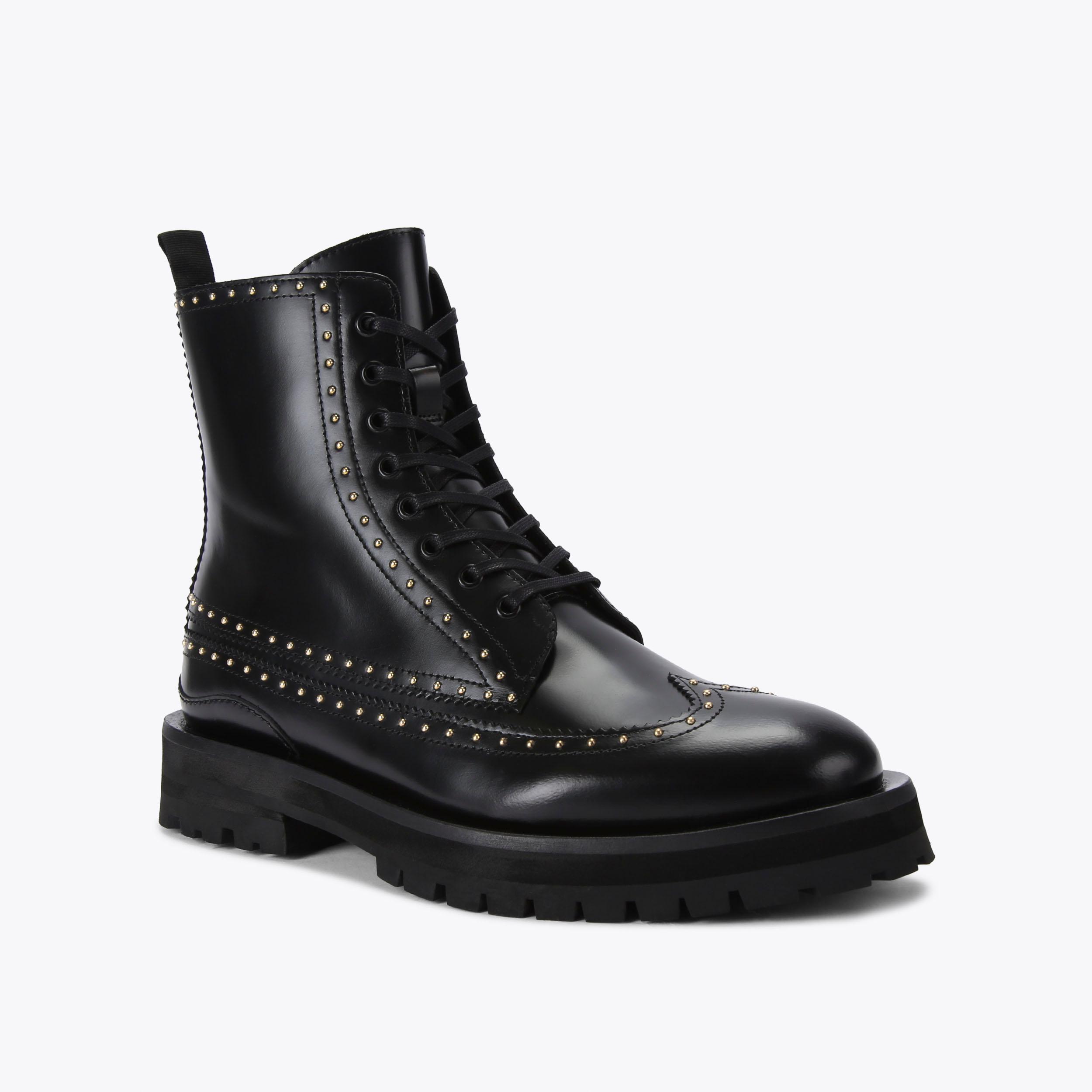 DRAYTON BOOT Black Leather Lace Up Boot by KURT GEIGER LONDON
