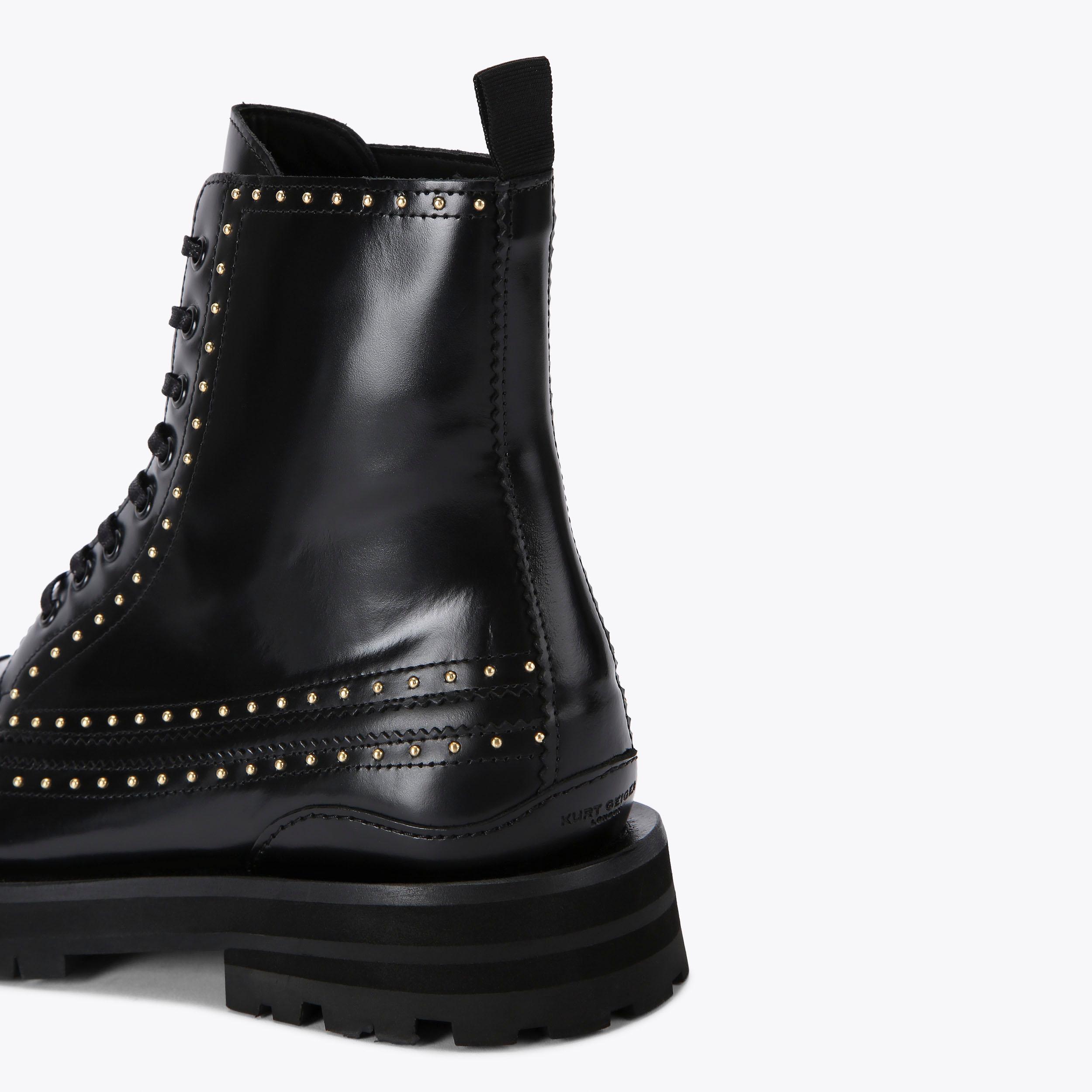 DRAYTON BOOT Black Leather Lace Up Boot by KURT GEIGER LONDON