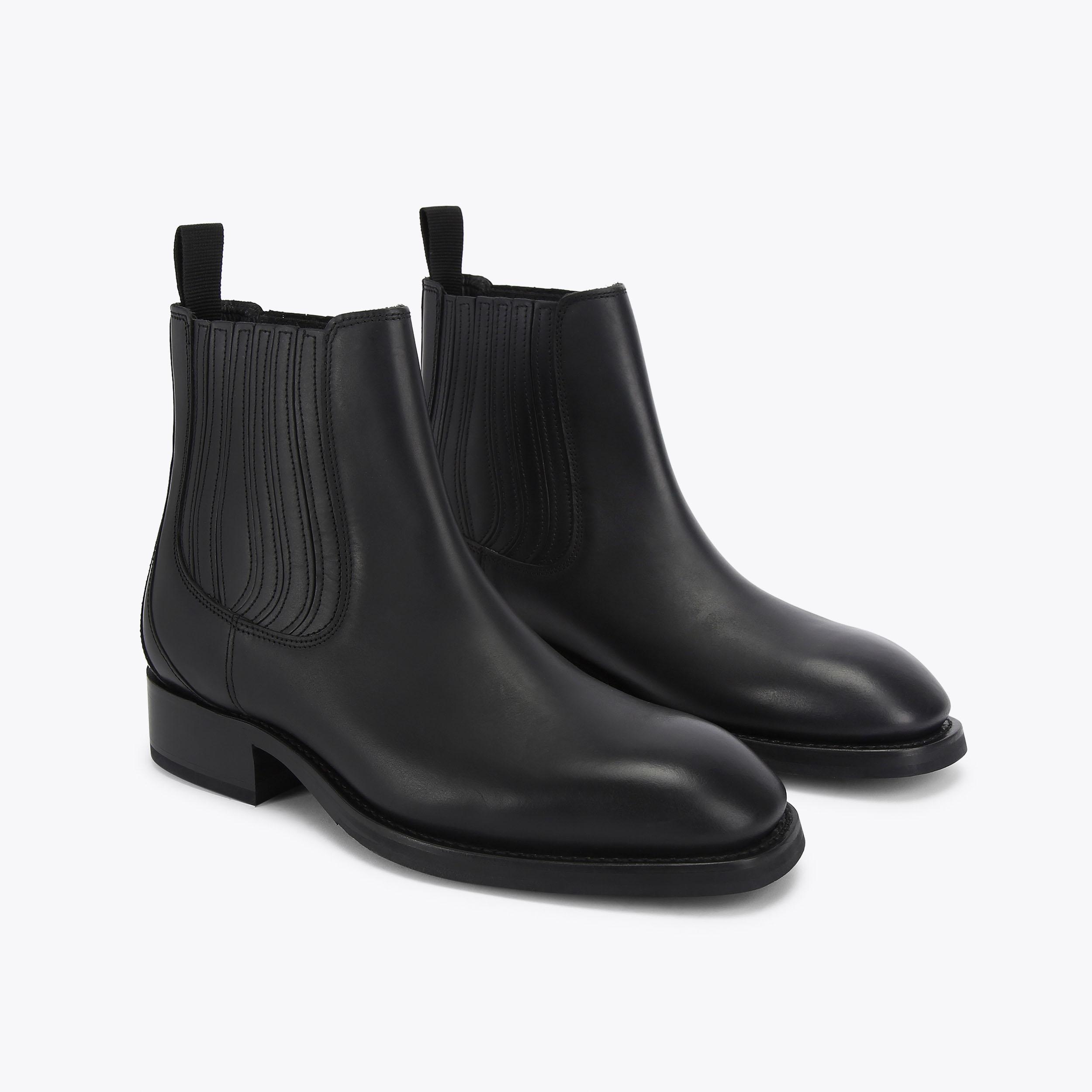 KEMP CHELSEA Black Leather Ankle Boot by KURT GEIGER LONDON