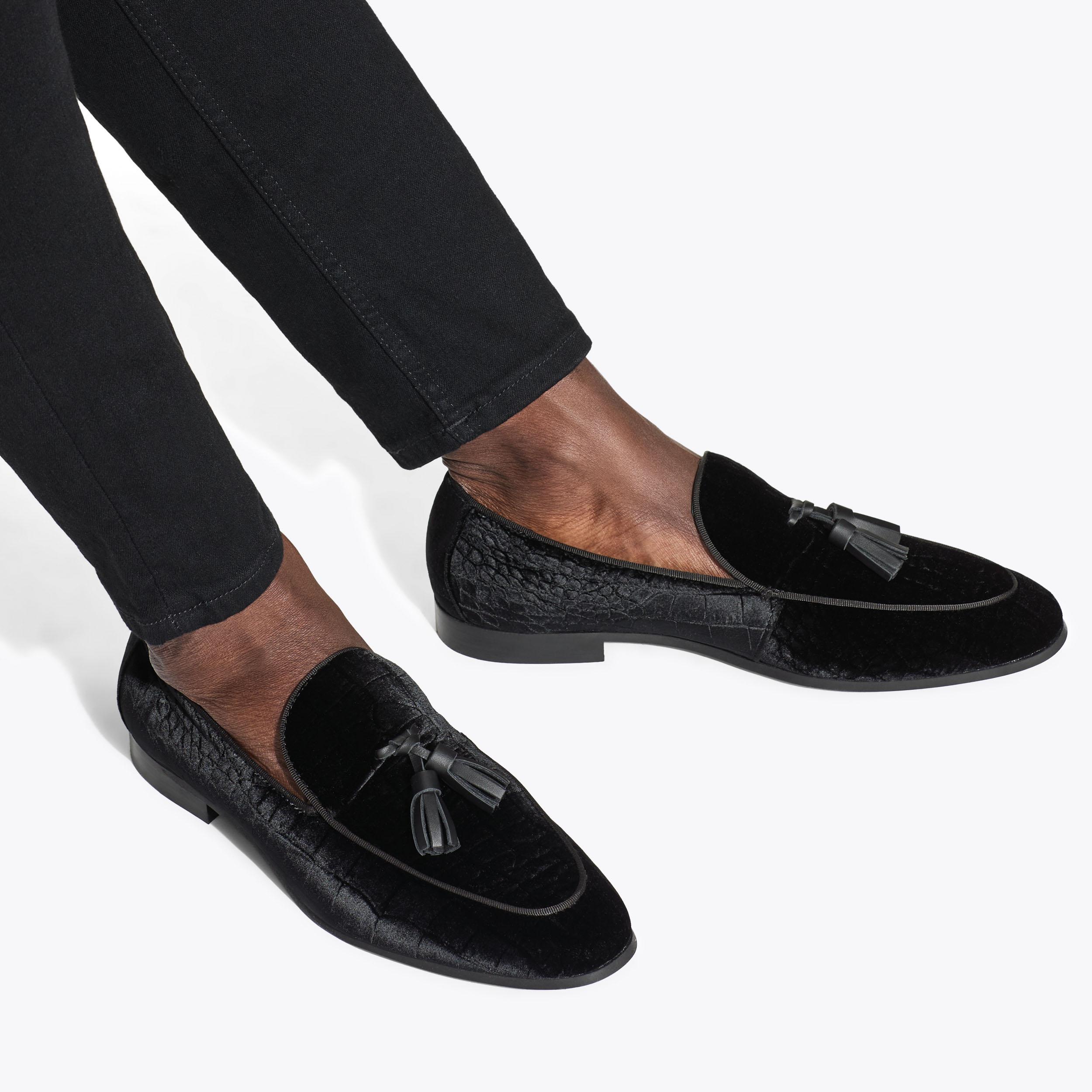 Kurt Geiger Henry Brown Tassel Quilted Velvet Handmade Loafers - Size 9 - New BEDFORD TASSEL LOAFER Navy Velvet Flat Formal Shoe by KURT  main image 3