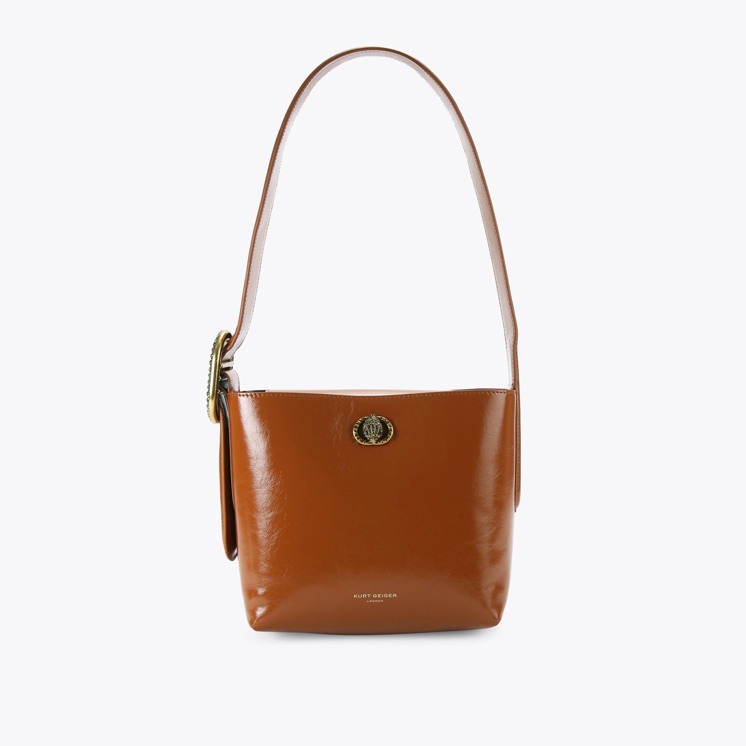 SM CHELSEA BUCKET BAG Mid Brown Bucket Hat by KURT GEIGER LONDON