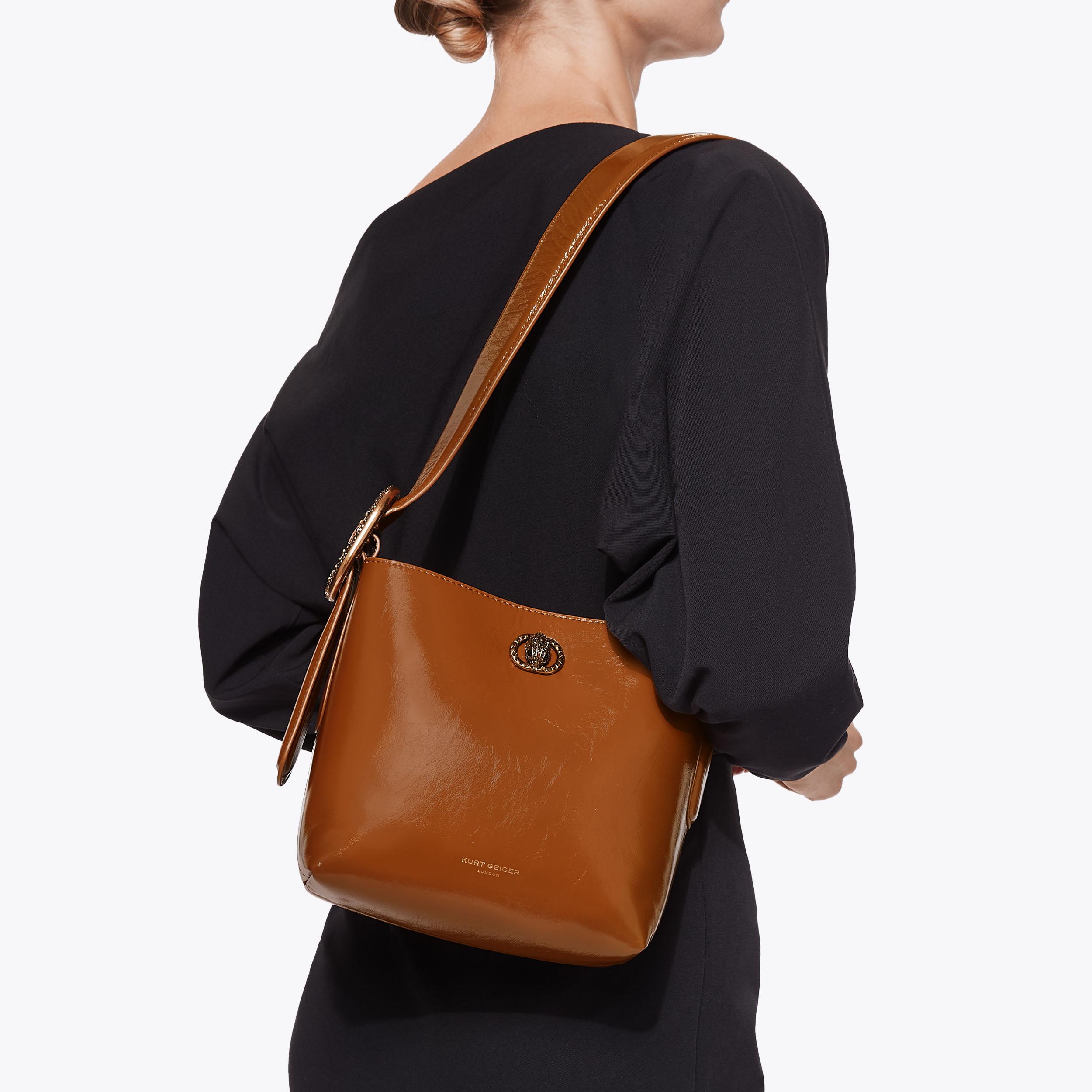 SM CHELSEA BUCKET BAG Mid Brown Bucket Hat by KURT GEIGER LONDON