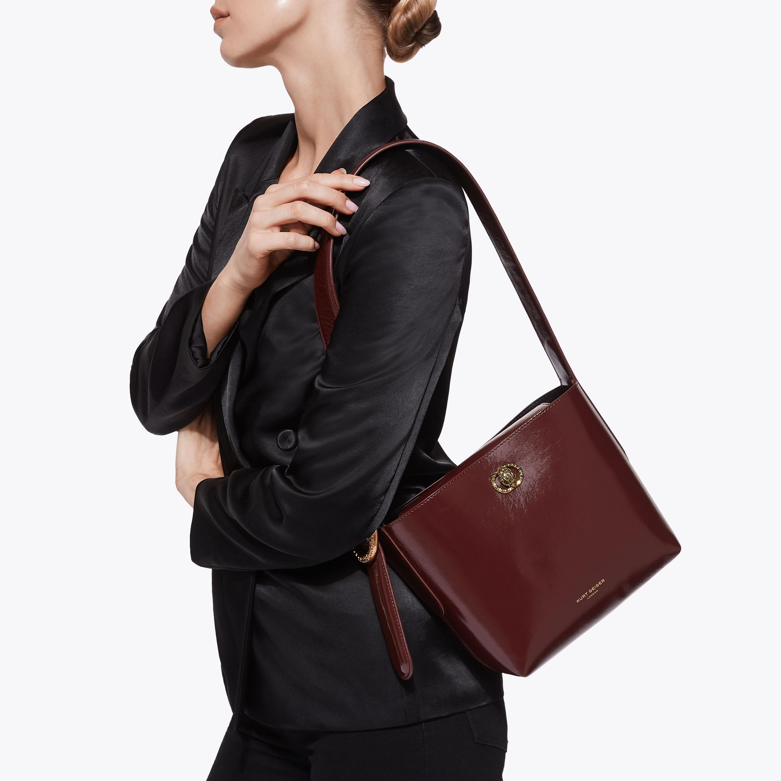 SM CHELSEA BUCKET BAG Wine Bucket Purse by KURT GEIGER LONDON